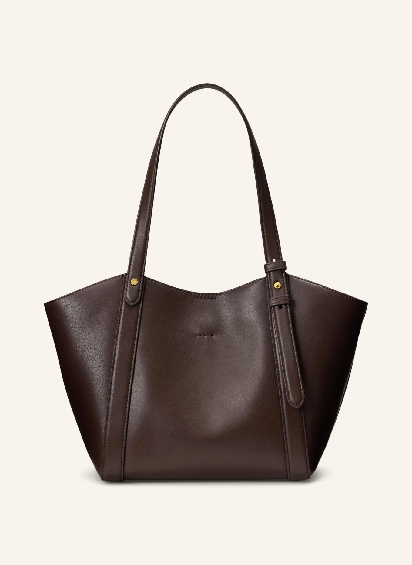 LAUREN RALPH LAUREN TASHA Handbag: DARK BROWN / GOLD