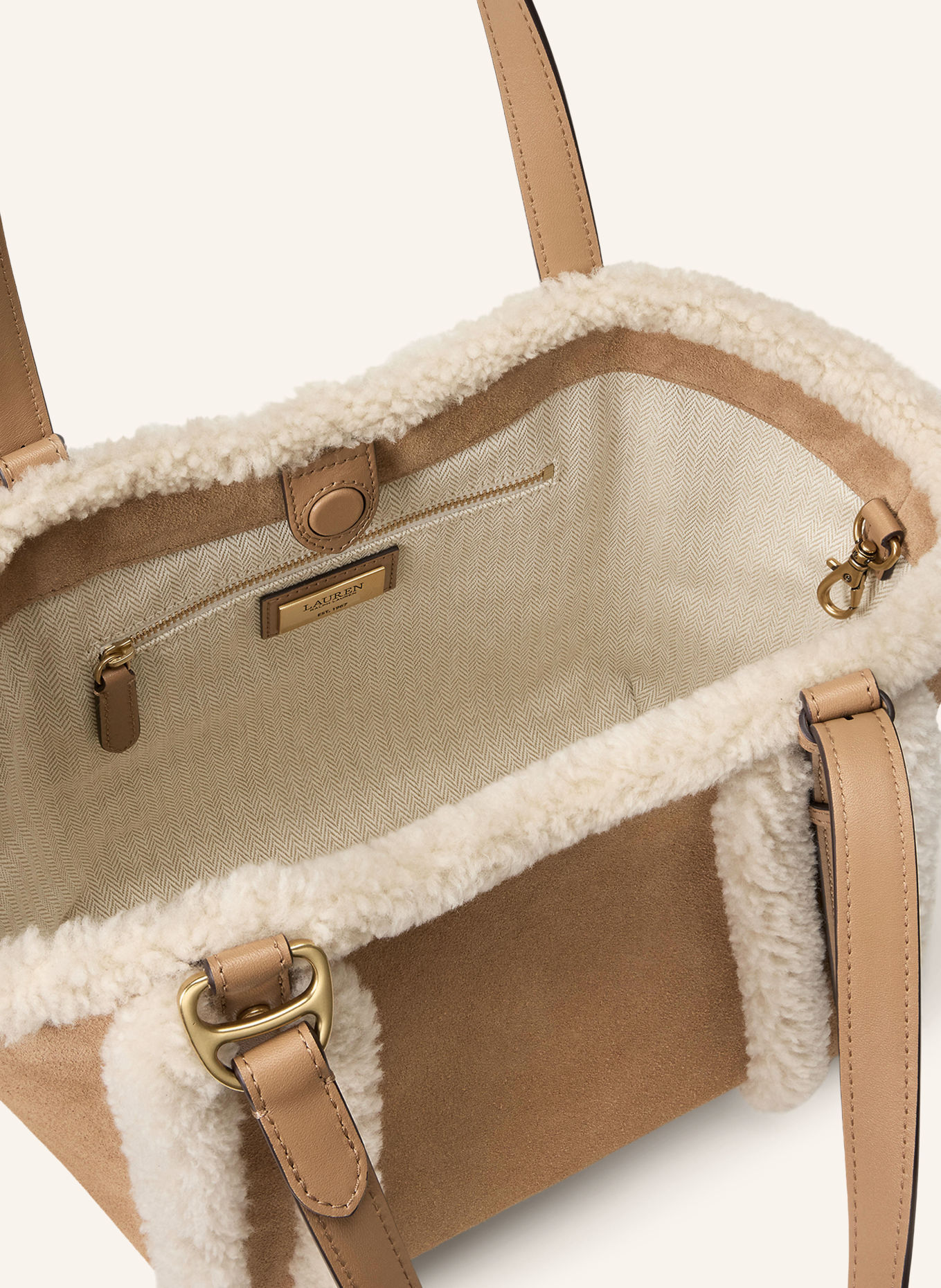 LAUREN RALPH LAUREN Shoppers TASHA SMALL: CAMEL / CRÈME