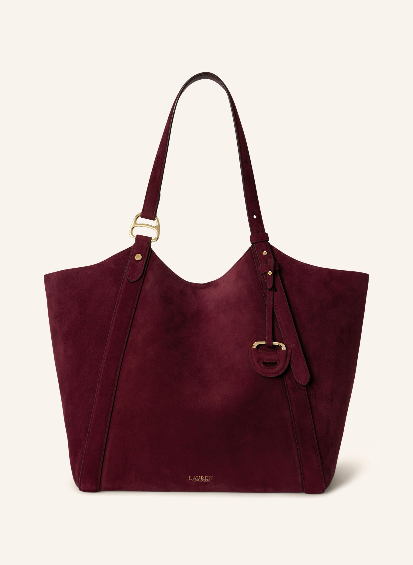 LAUREN RALPH LAUREN Shopper TASHA LARGE: DUNKELROT / GOLD