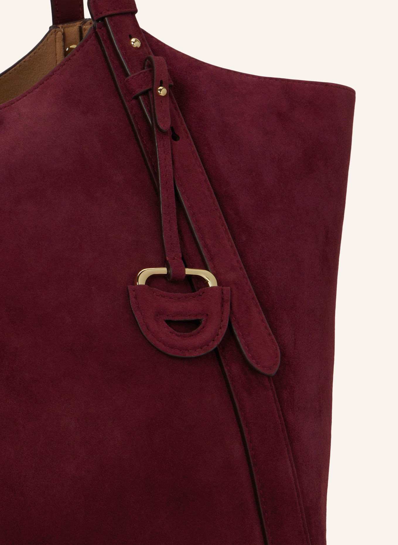 LAUREN RALPH LAUREN Shopper TASHA LARGE: DUNKELROT / GOLD