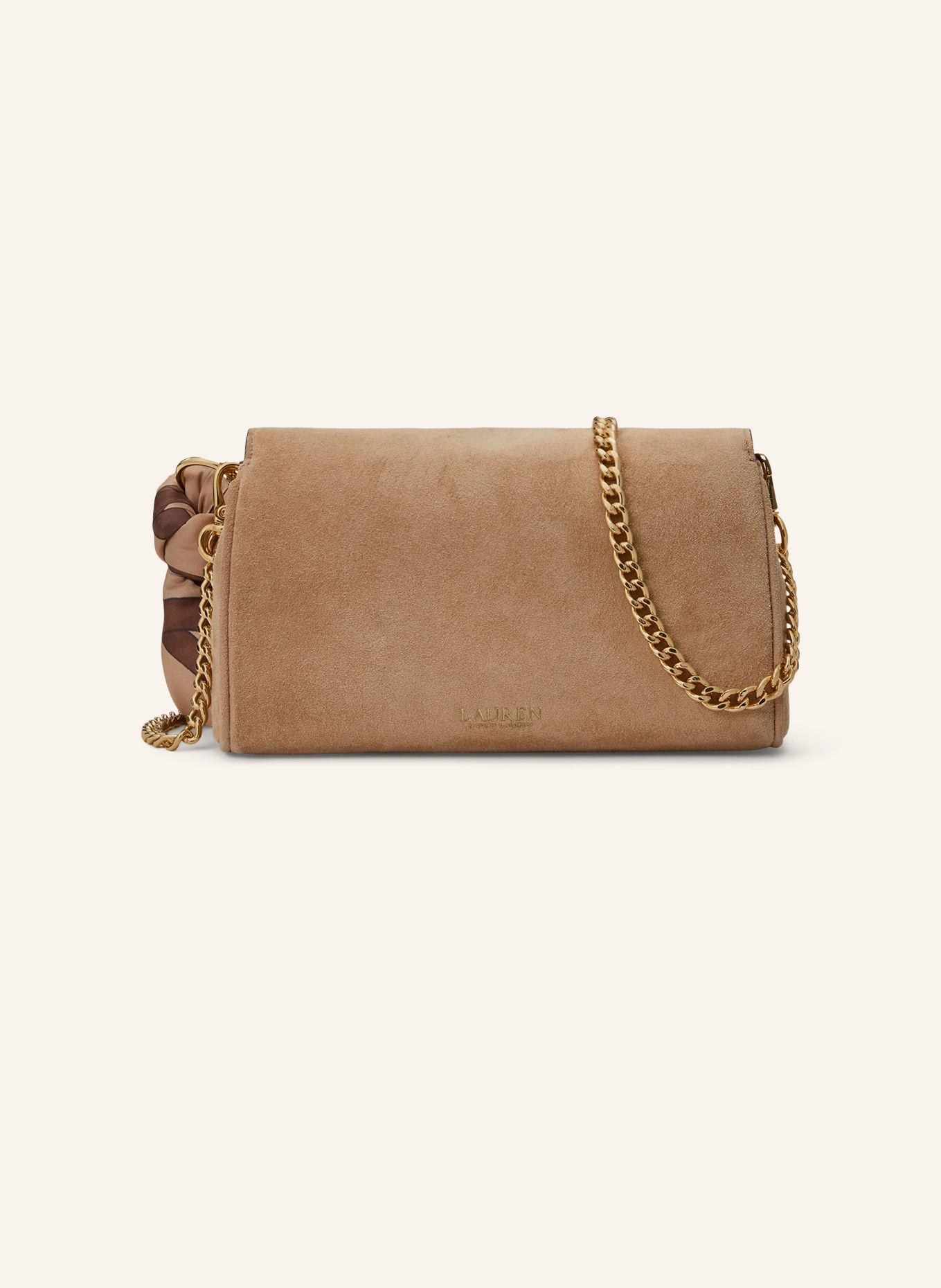 LAUREN RALPH LAUREN Umhängetasche: HELLBRAUN / GOLD