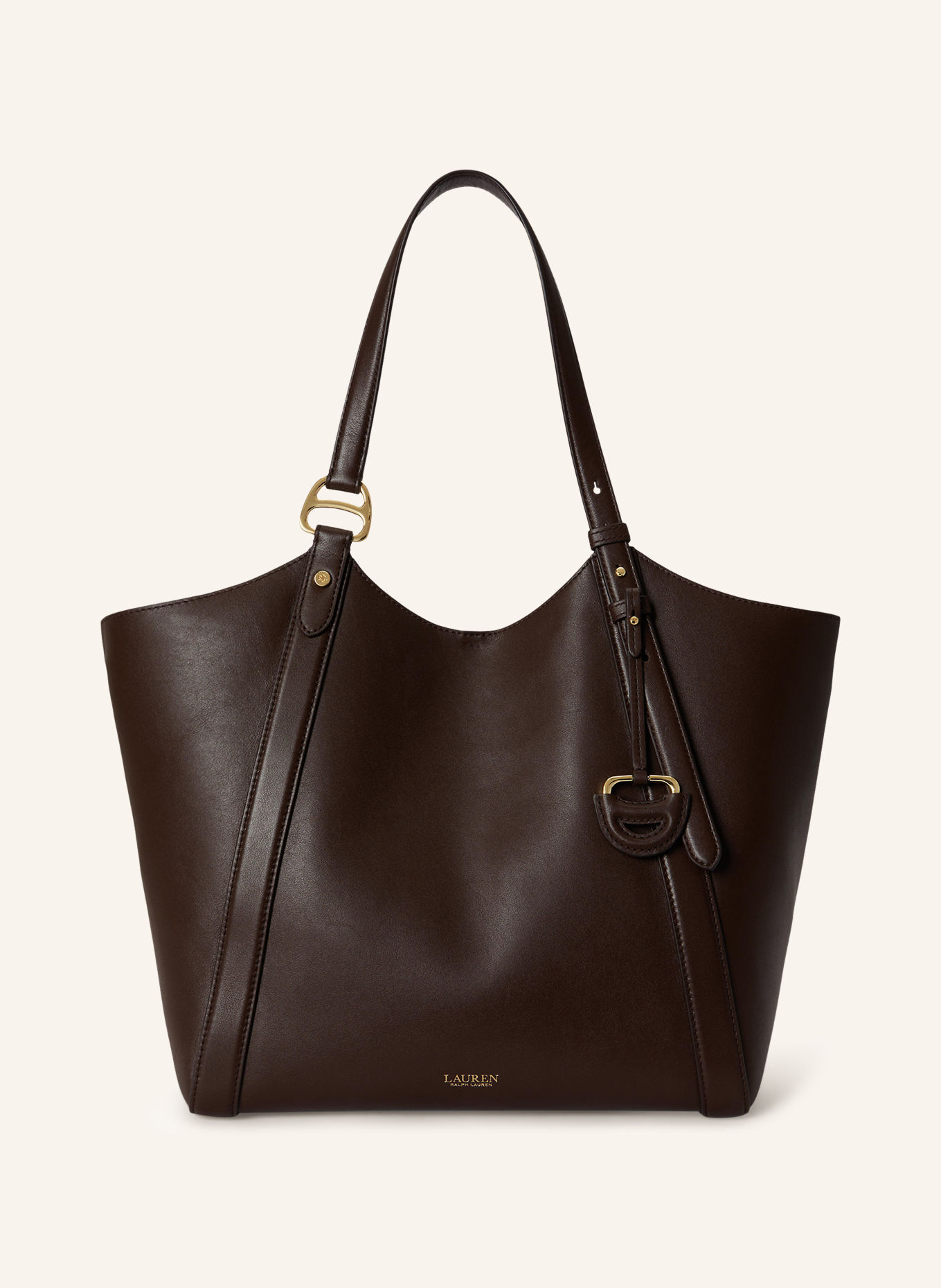 LAUREN RALPH LAUREN Shopper TASHA LARGE: DUNKELBRAUN / GOLD