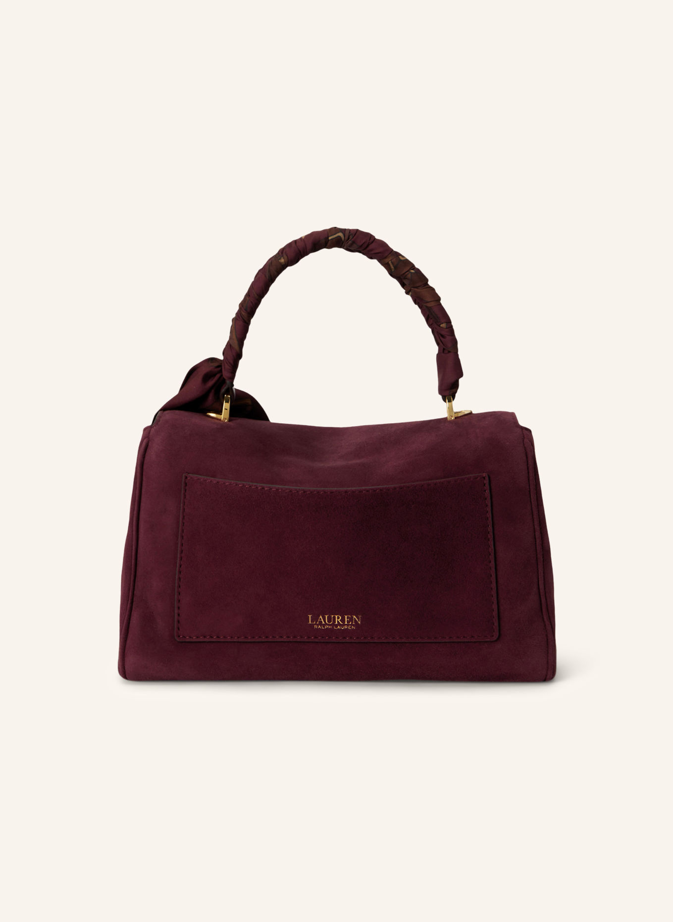 LAUREN RALPH LAUREN Handtas FARRAH SMALL: DONKERROOD / GOUD