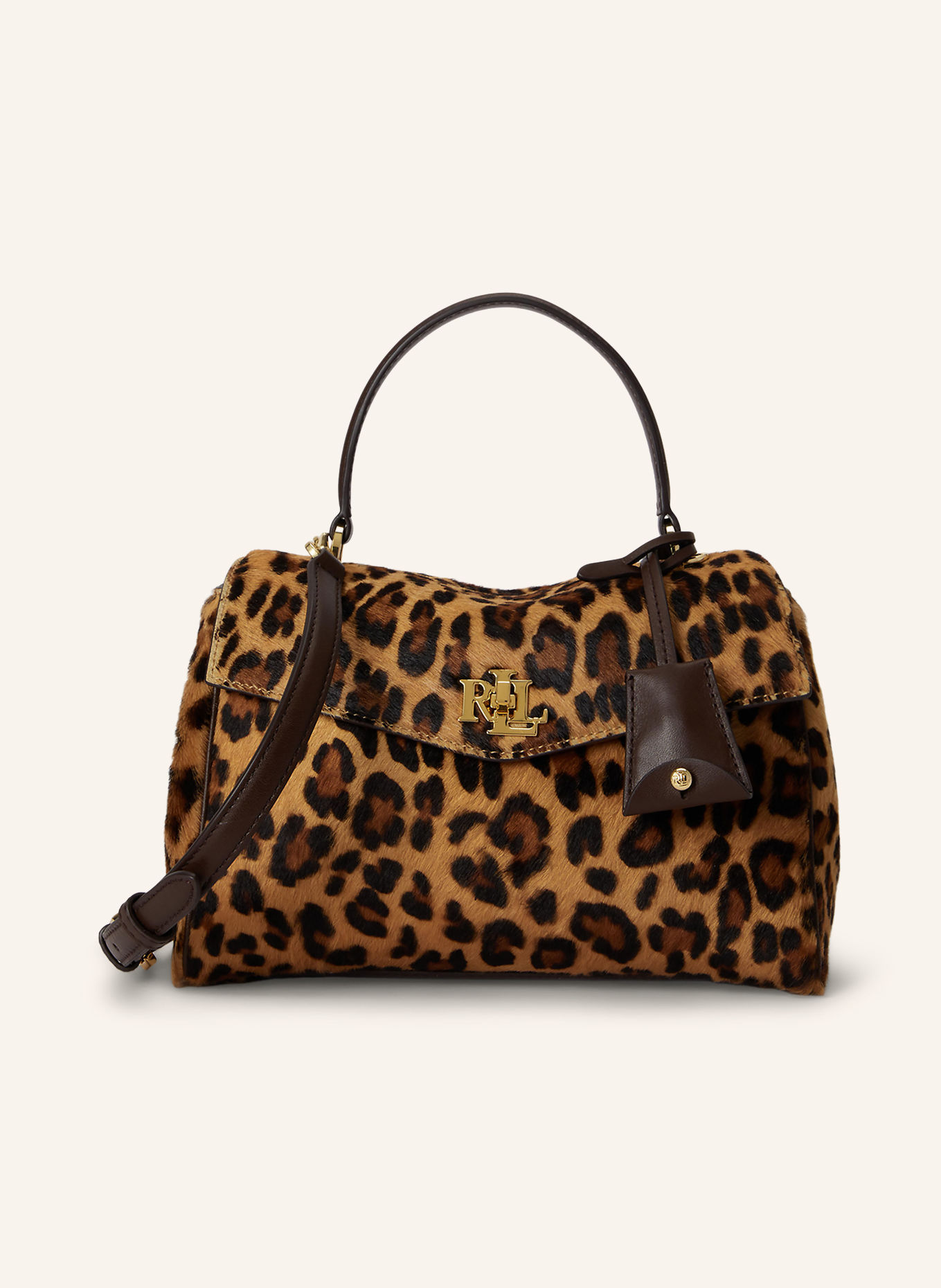 LAUREN RALPH LAUREN FARRAH SMALL Handbag: BROWN / GOLD
