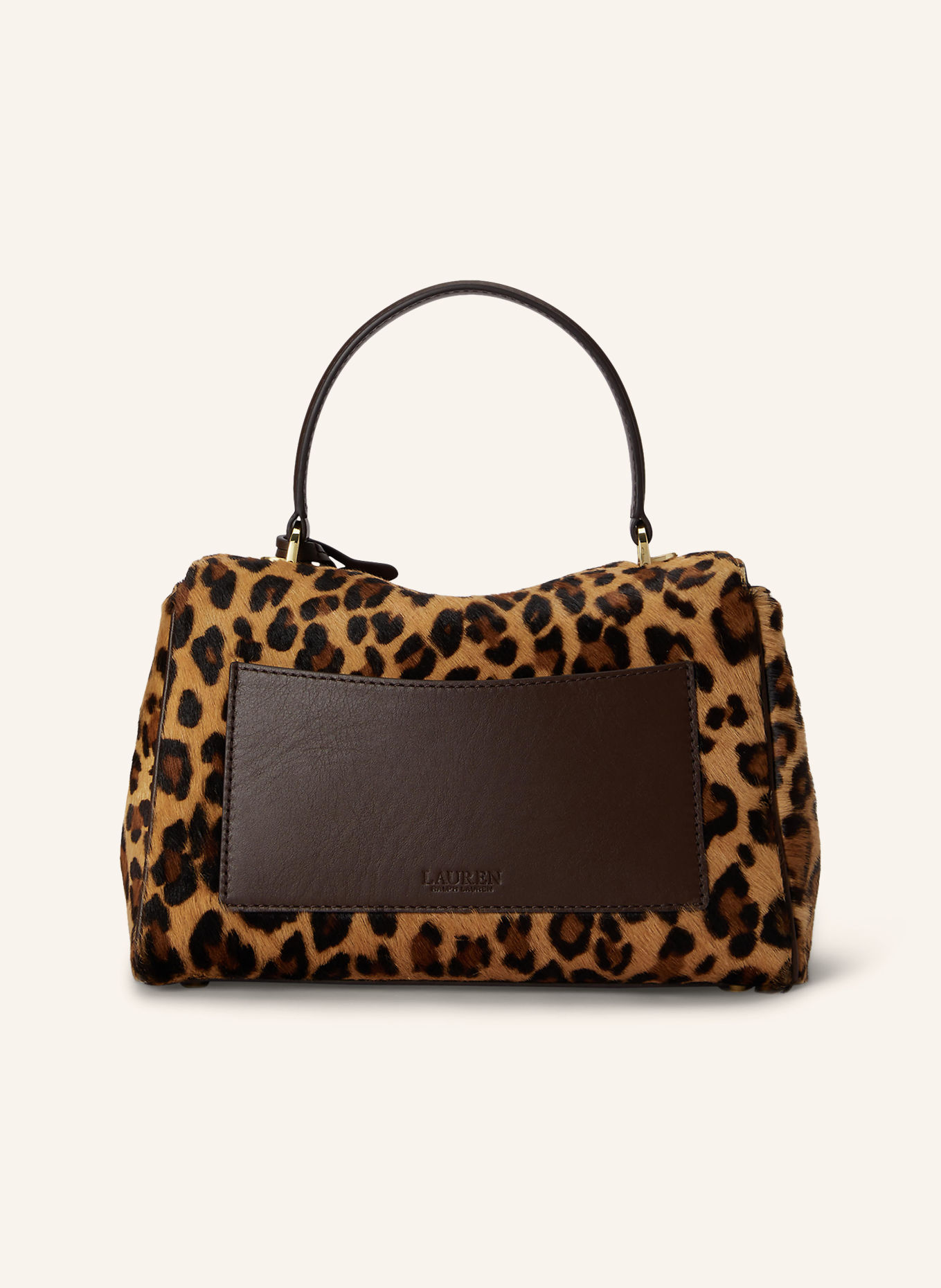 LAUREN RALPH LAUREN FARRAH SMALL Handbag: BROWN / GOLD