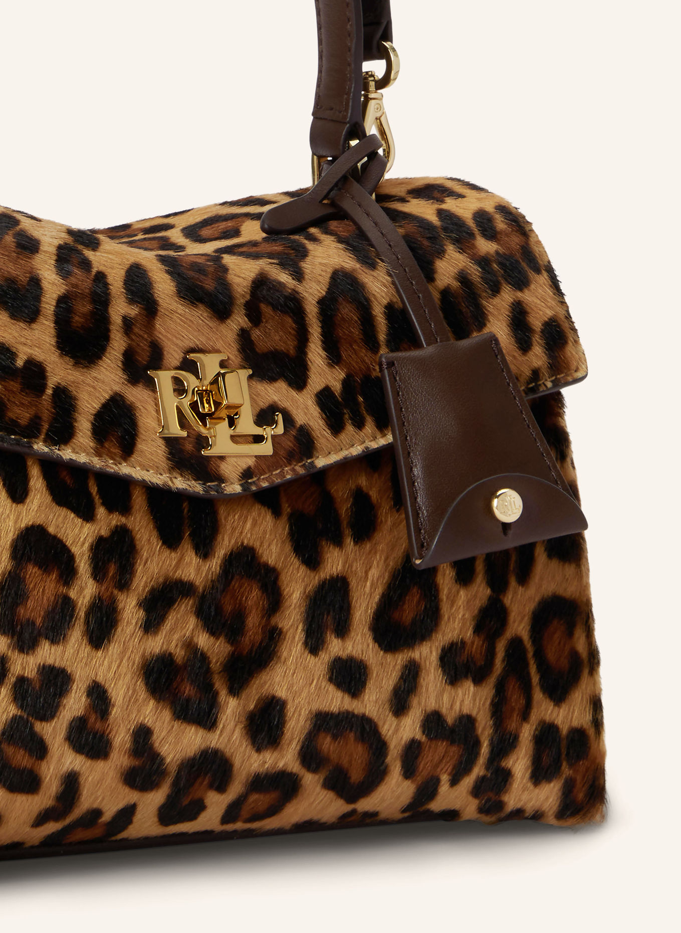 LAUREN RALPH LAUREN FARRAH SMALL Handbag: BROWN / GOLD