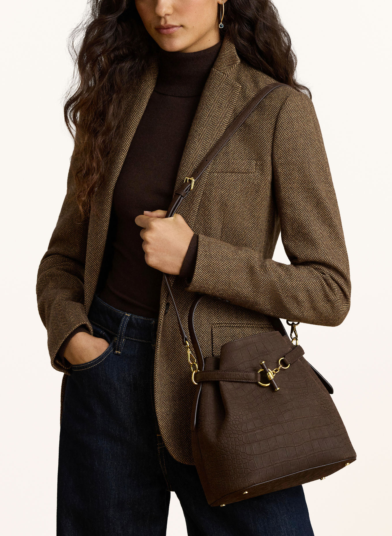 LAUREN RALPH LAUREN Buideltas: MARRON FONCÉ / GOUD