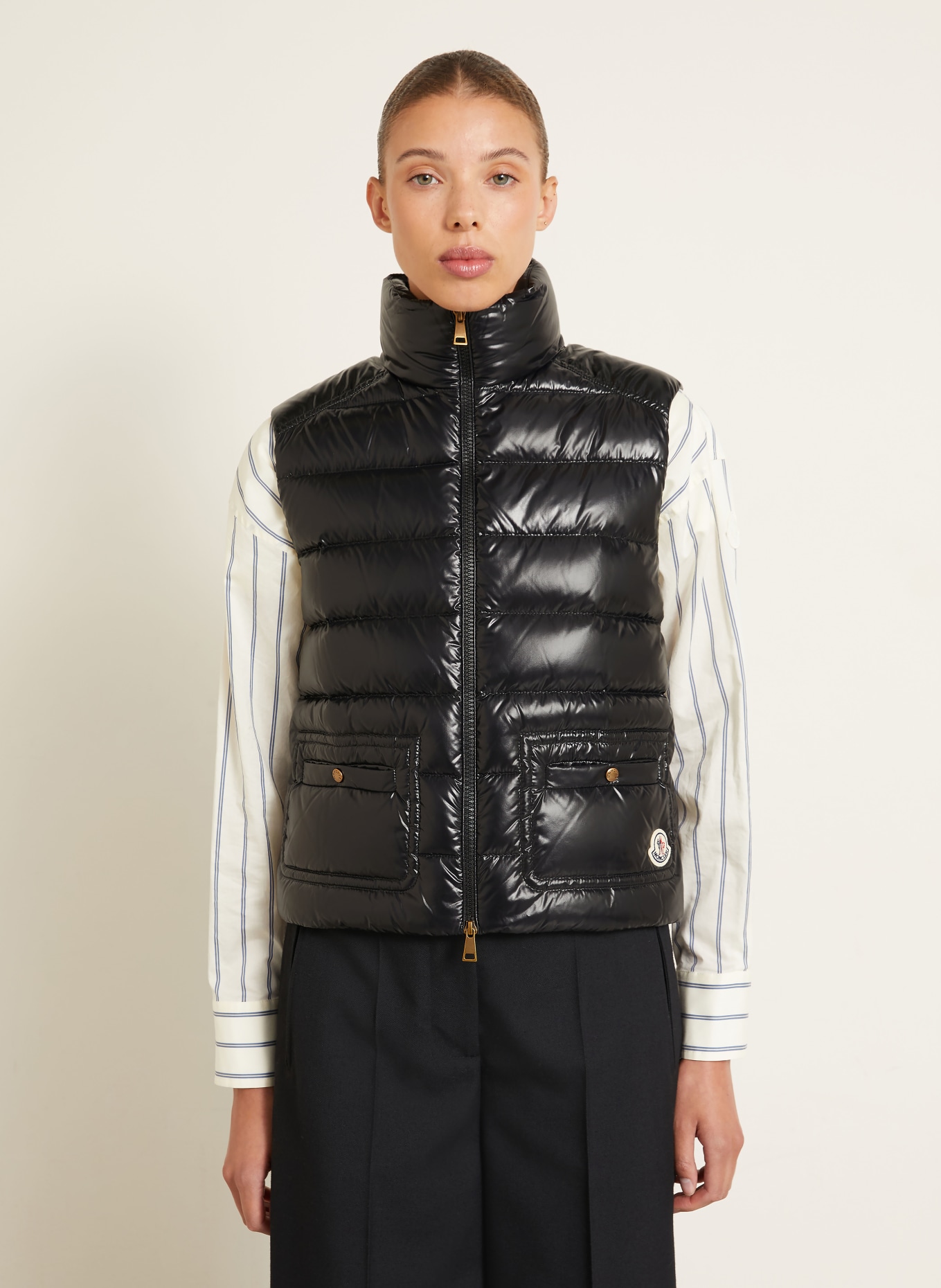 MONCLER FRELON Down vest: BLACK