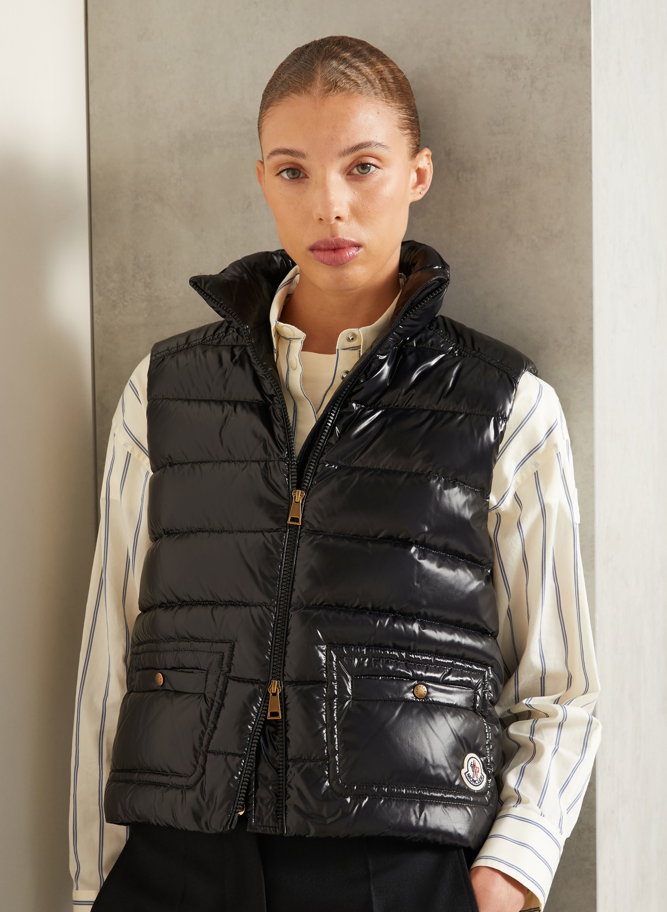 MONCLER FRELON Down vest: BLACK