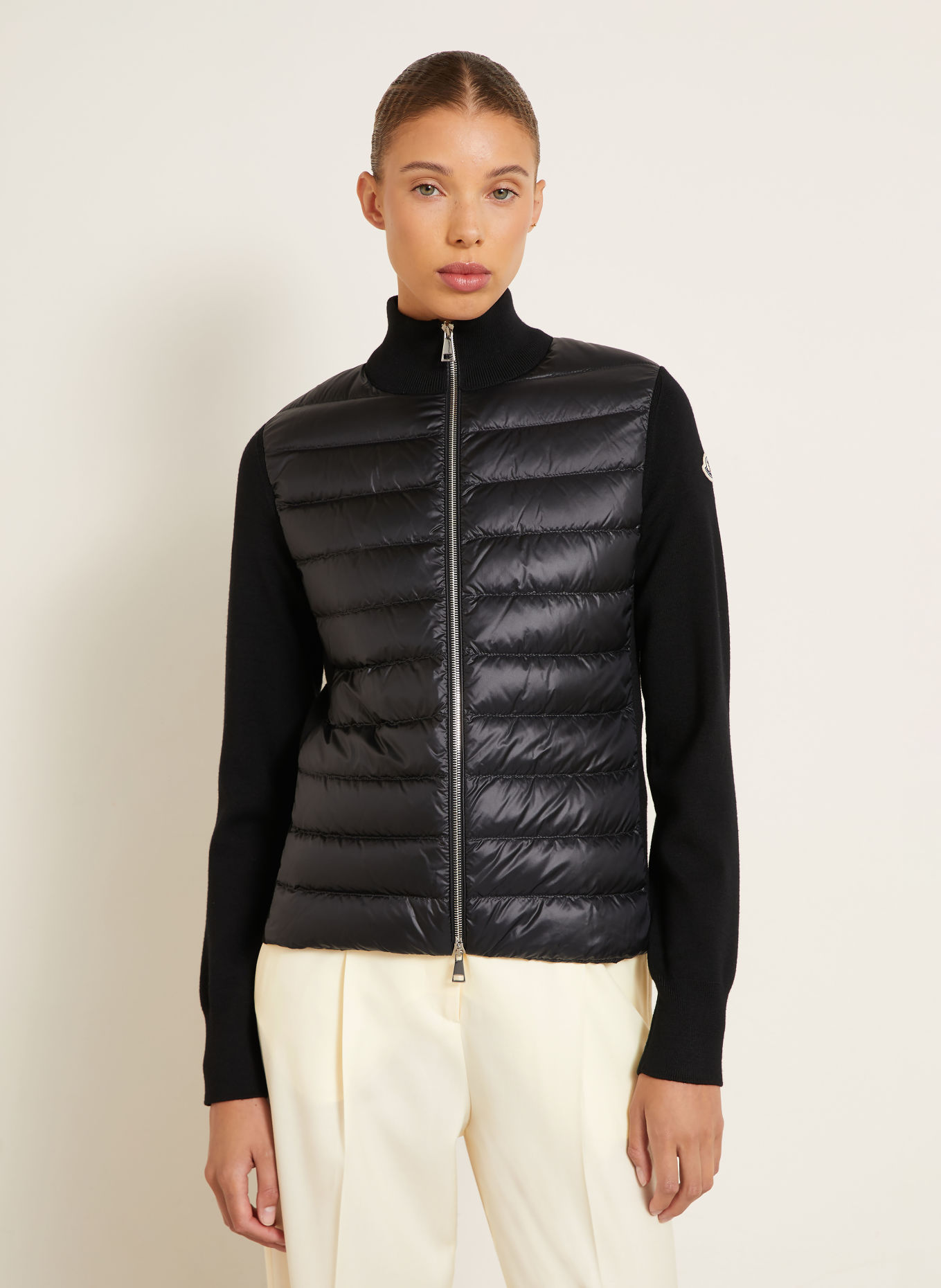 MONCLER Lightweight down jacket in a blend of materials: BLACK