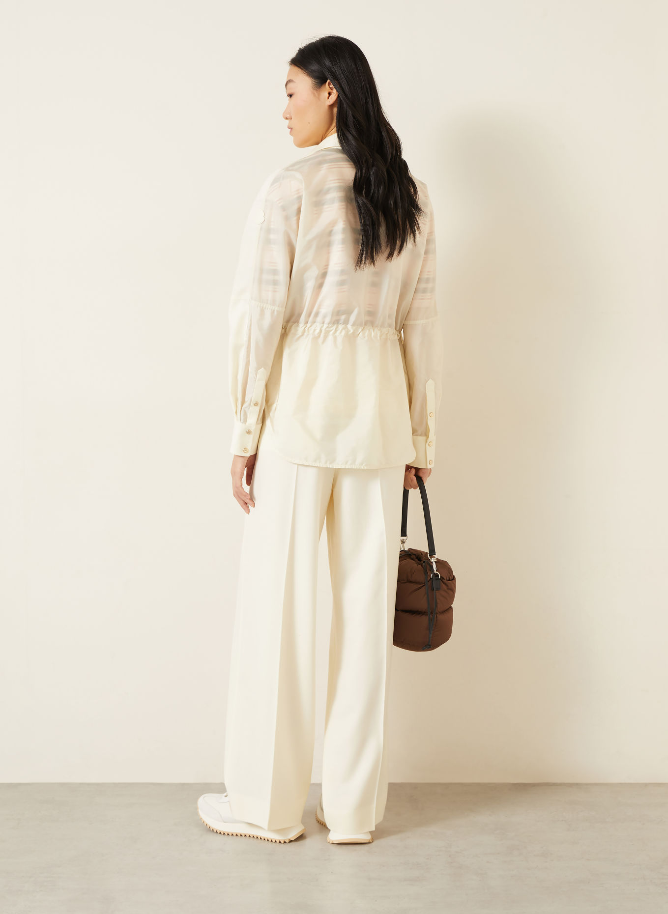 MONCLER Wide-leg trousers: CREAM