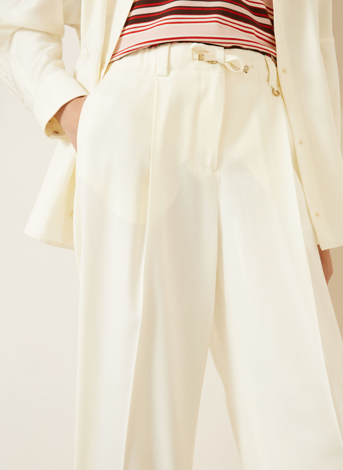 MONCLER Wide-leg trousers: CREAM