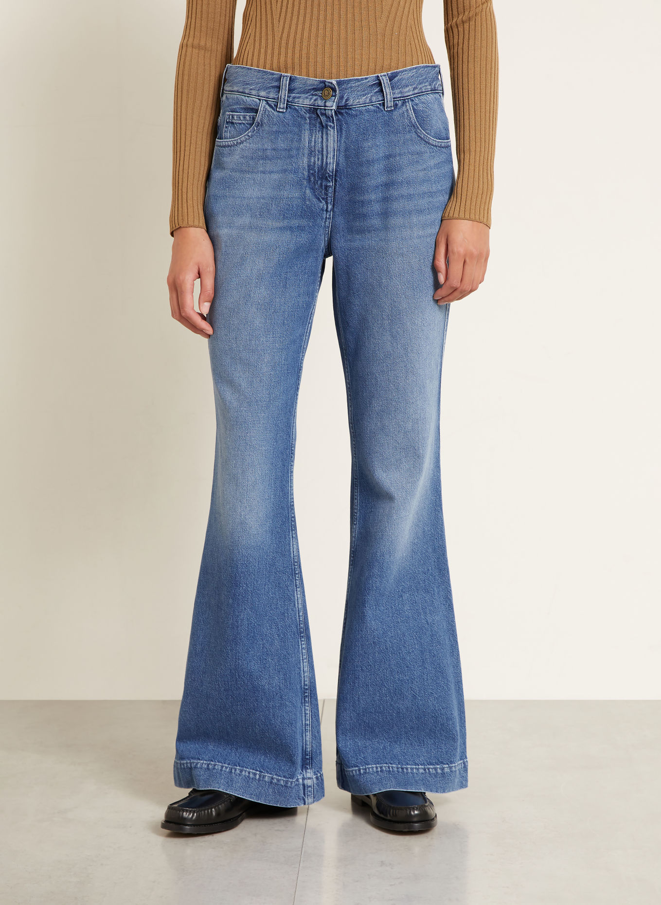 MONCLER Flared jeans: 715 MEDIUM BLUE