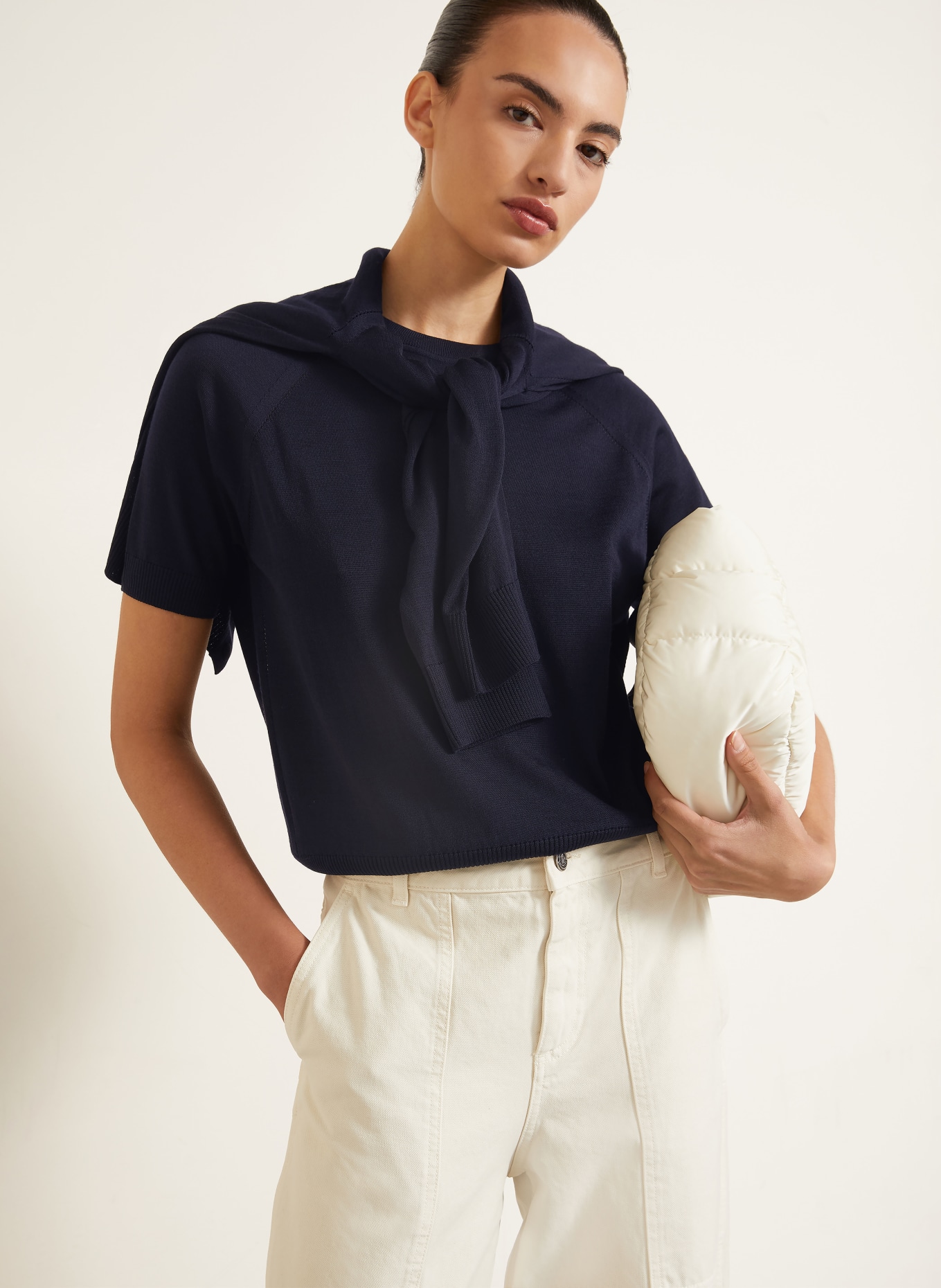 MONCLER Knit shirt: DARK BLUE