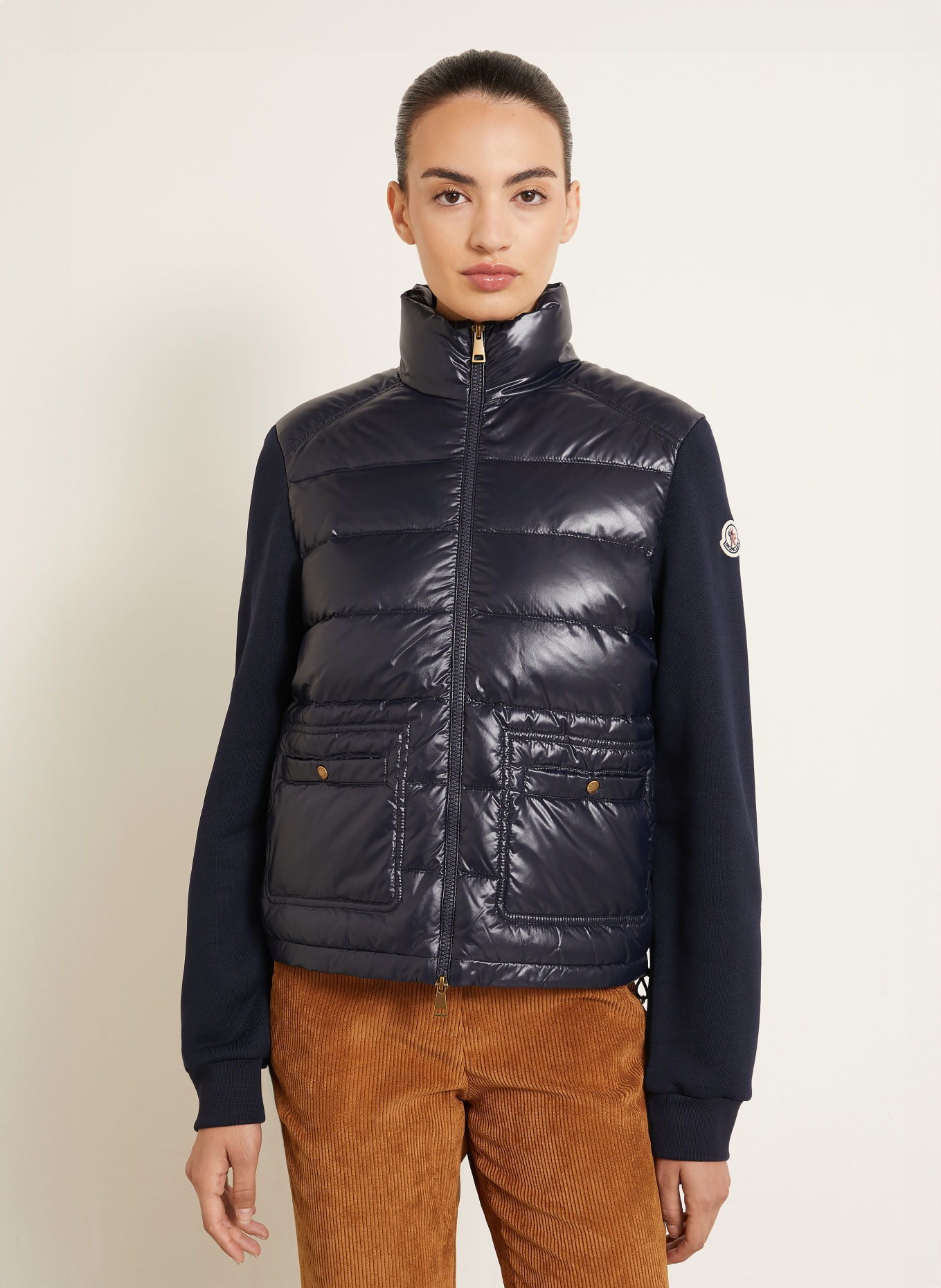 MONCLER Down jacket in a blend of materials: DARK BLUE