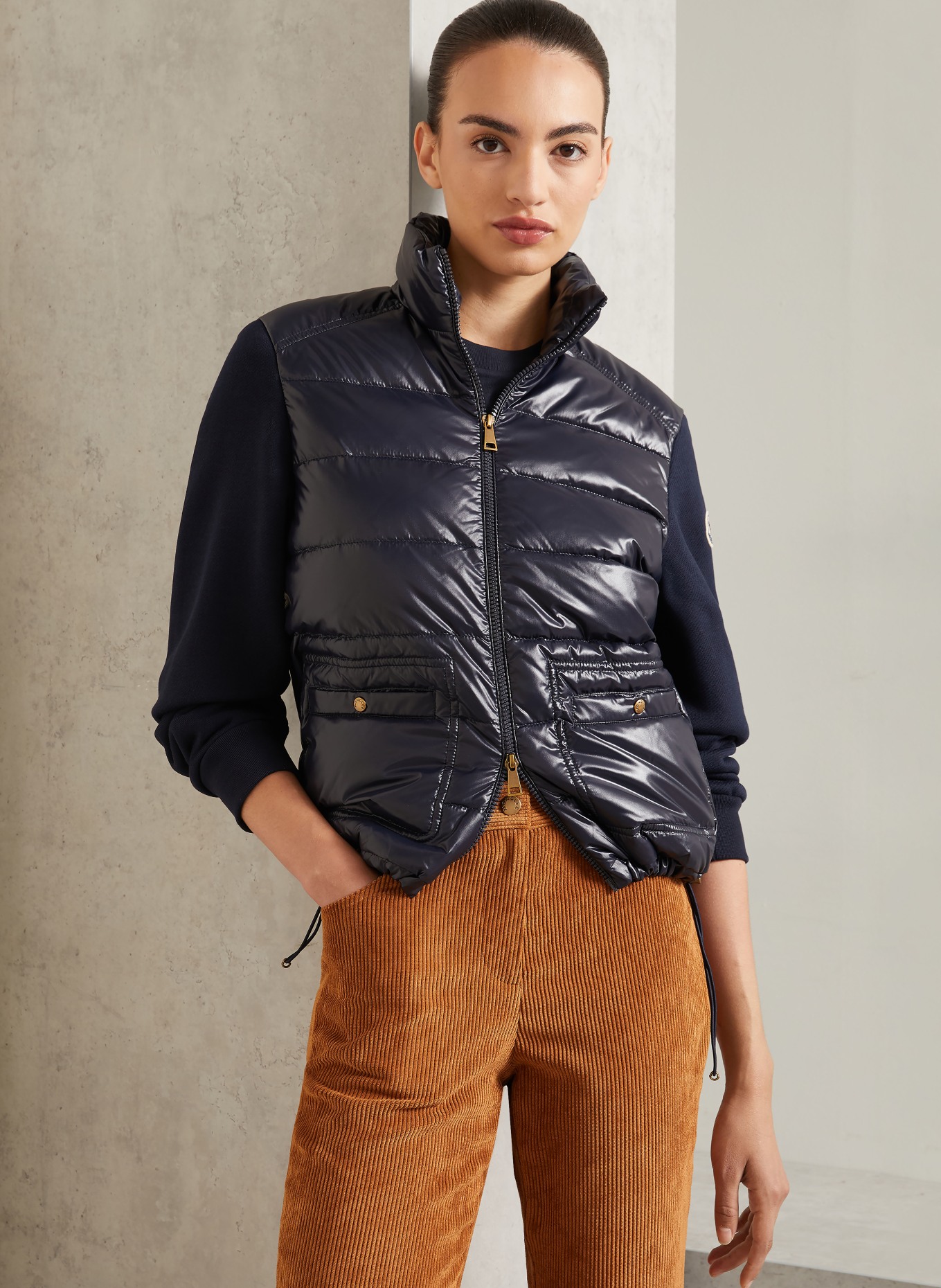 MONCLER Down jacket in a blend of materials: DARK BLUE
