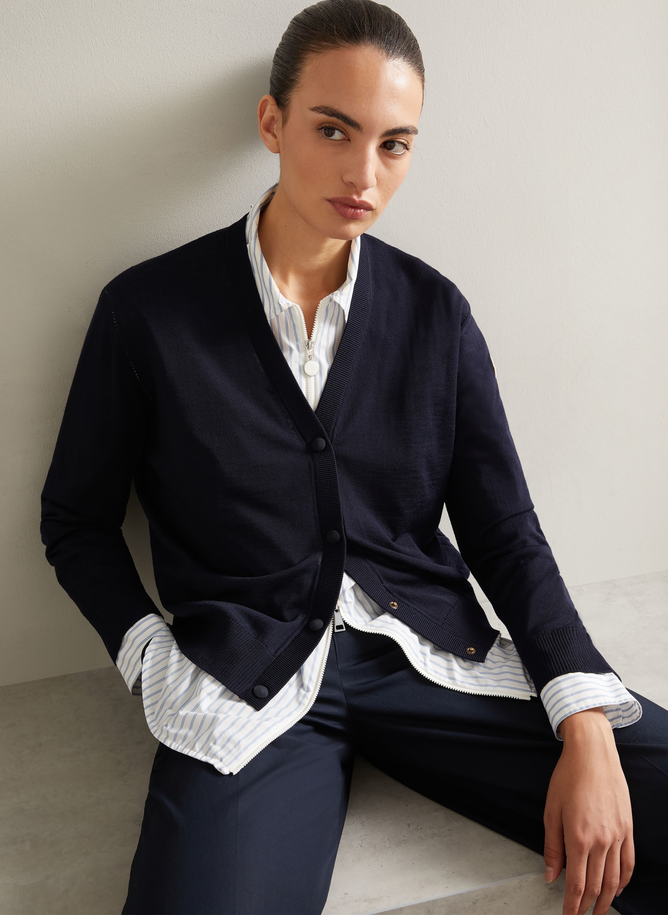 MONCLER Vest: DONKERBLAUW