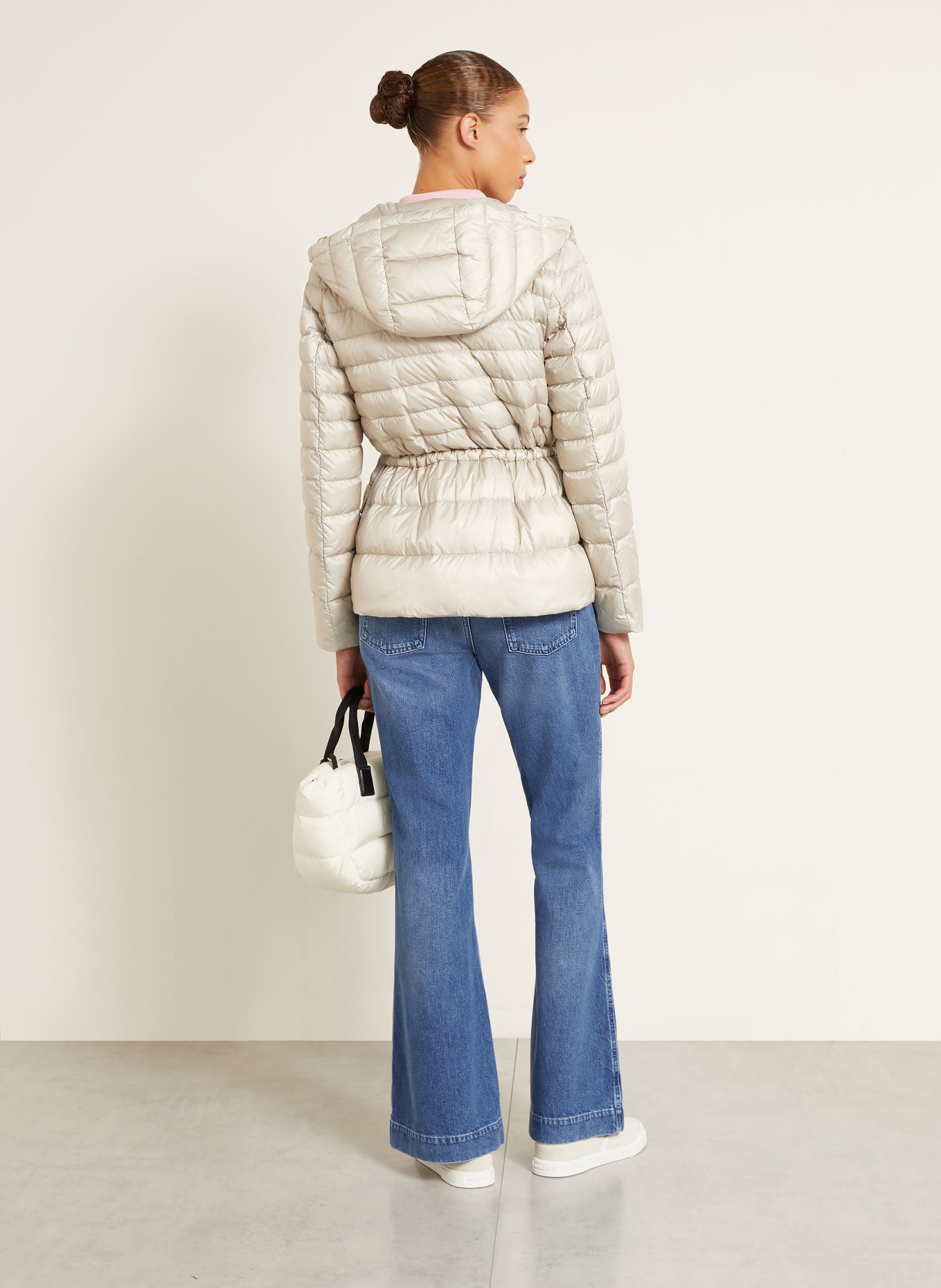 MONCLER Lehká péřová bunda RAIES: BÉŽOVÁ