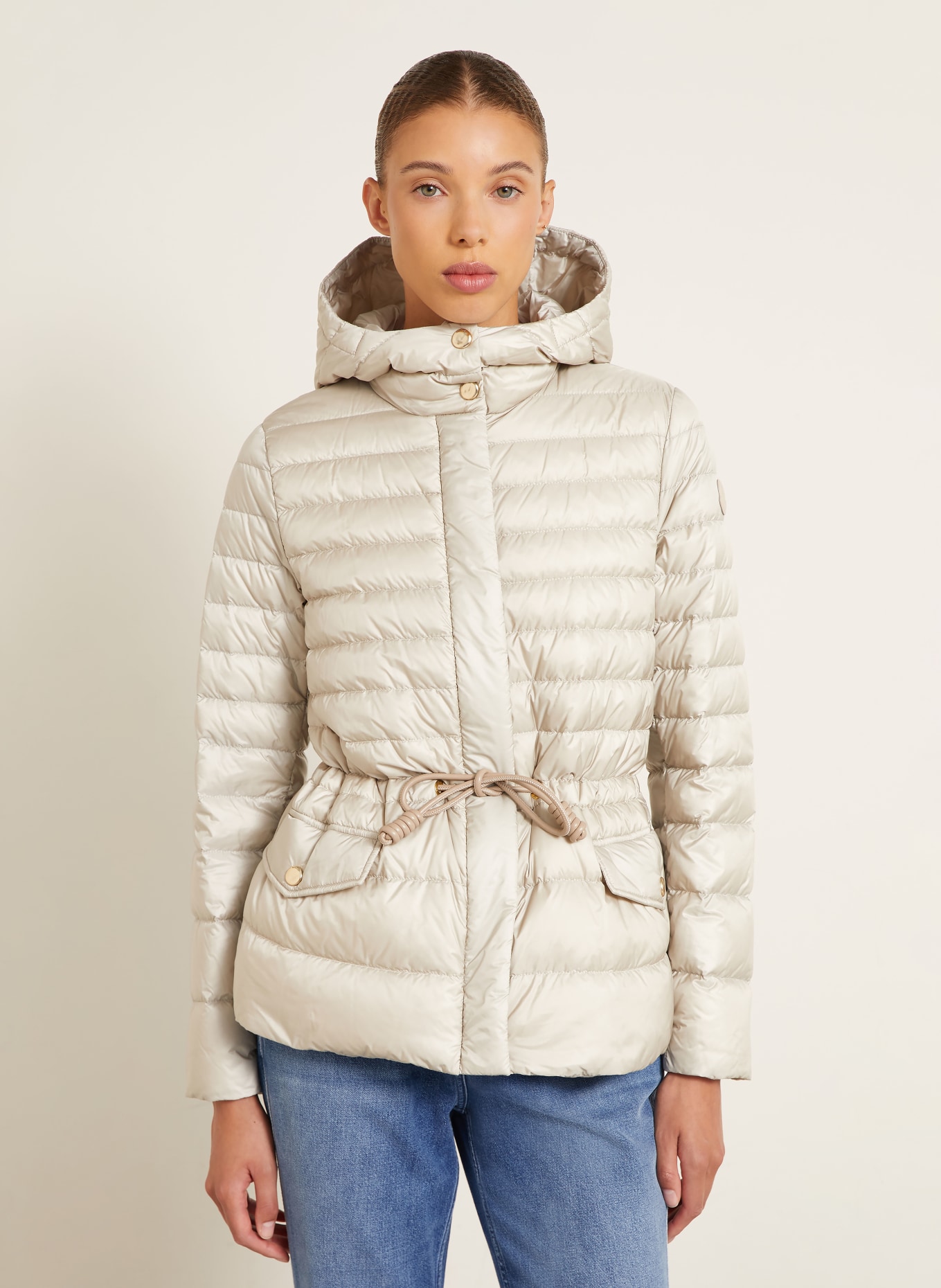 MONCLER Lehká péřová bunda RAIES: BÉŽOVÁ