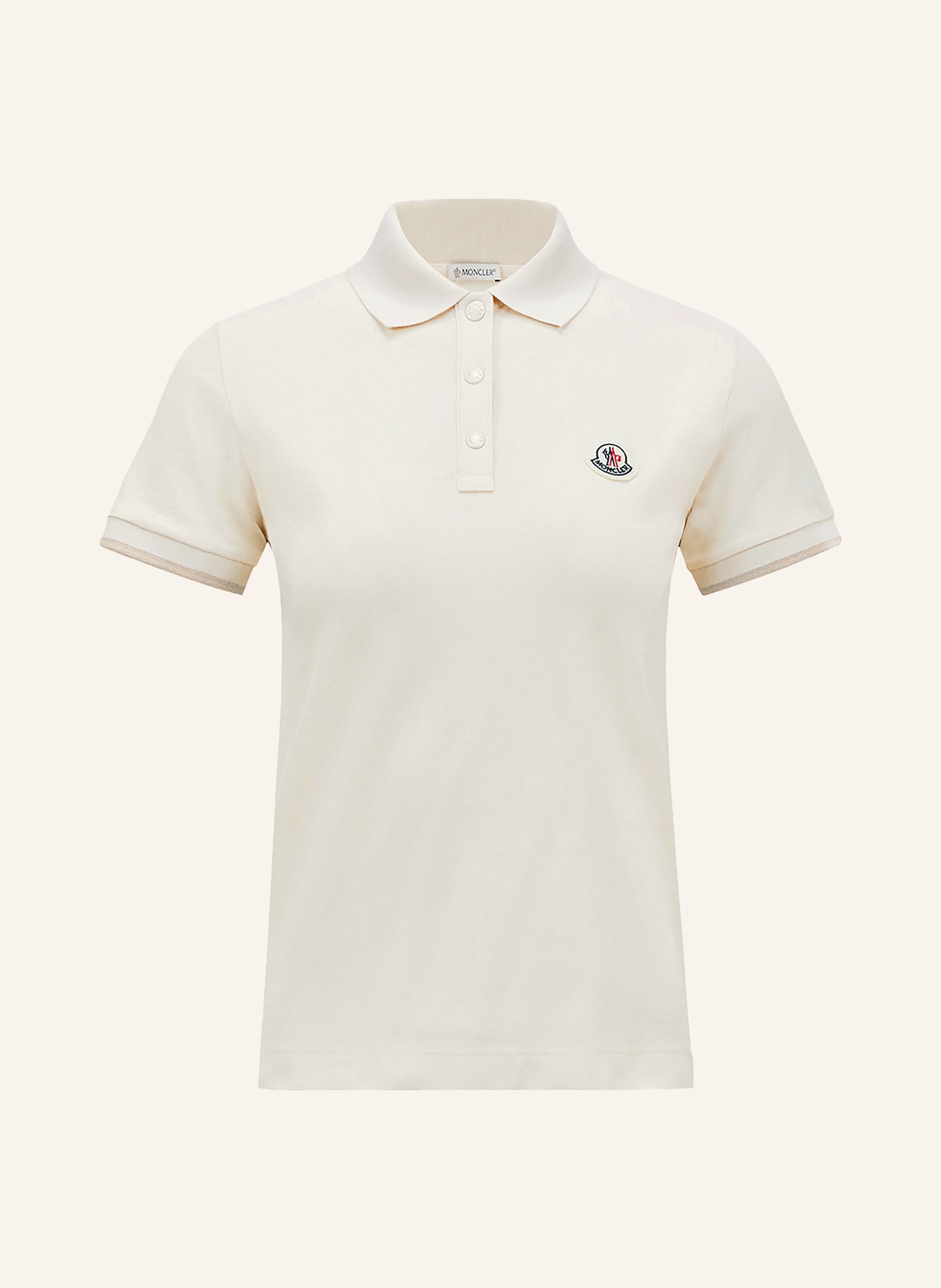 MONCLER Piqué polo shirt: ECRU / LIGHT GRAY