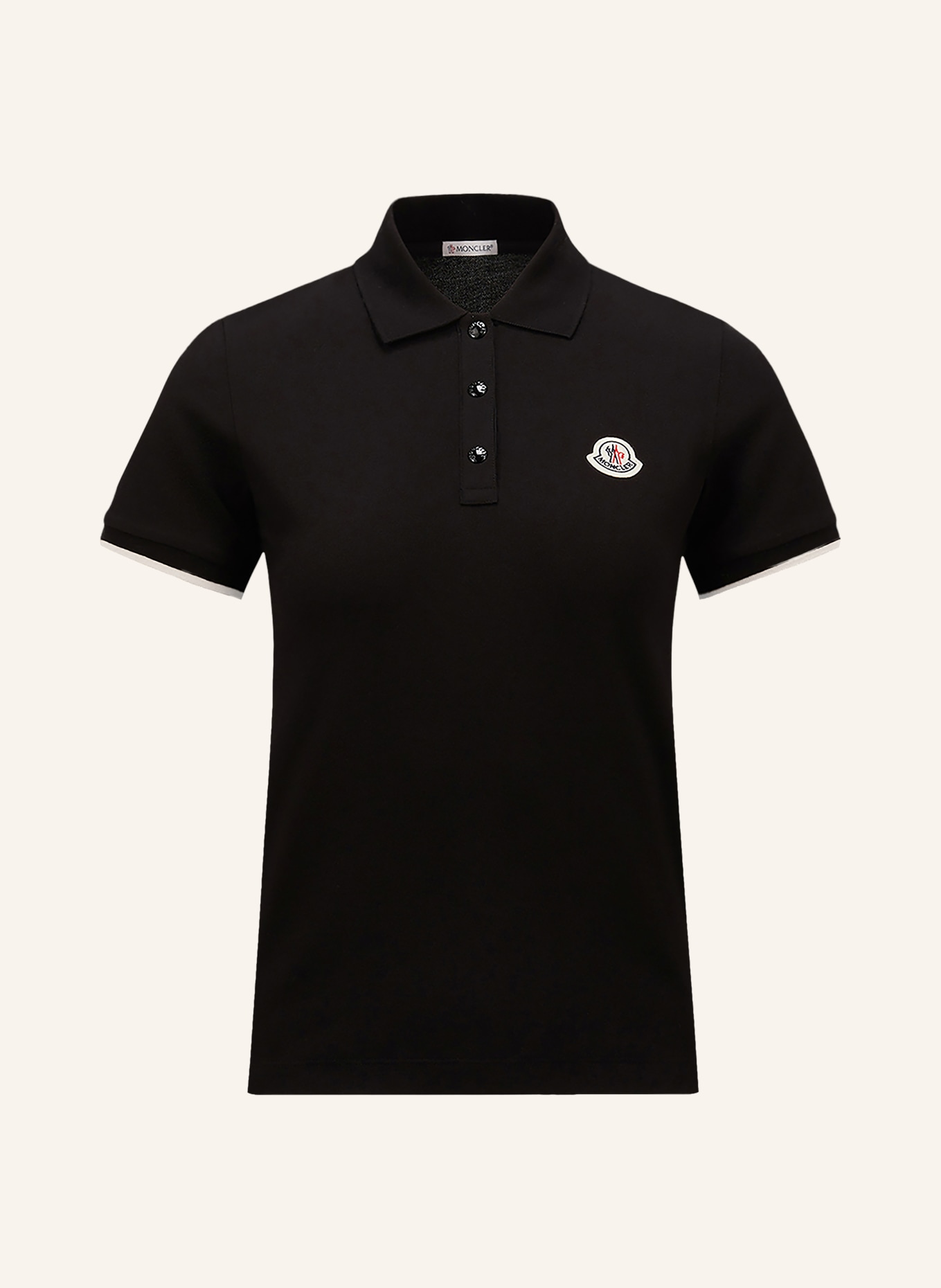 MONCLER Piqué polo shirt: BLACK / WHITE