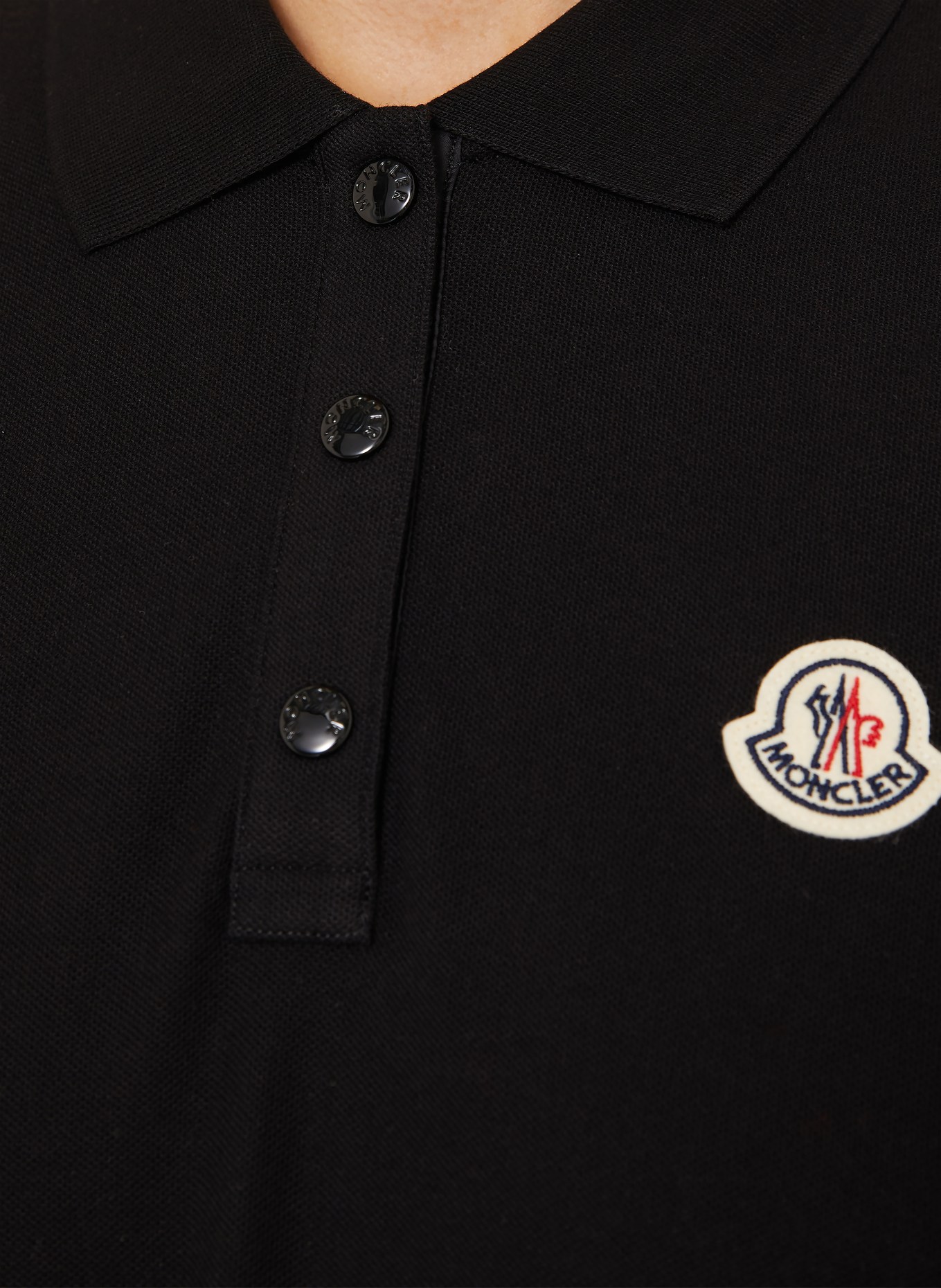 MONCLER Piqué polo shirt: BLACK / WHITE
