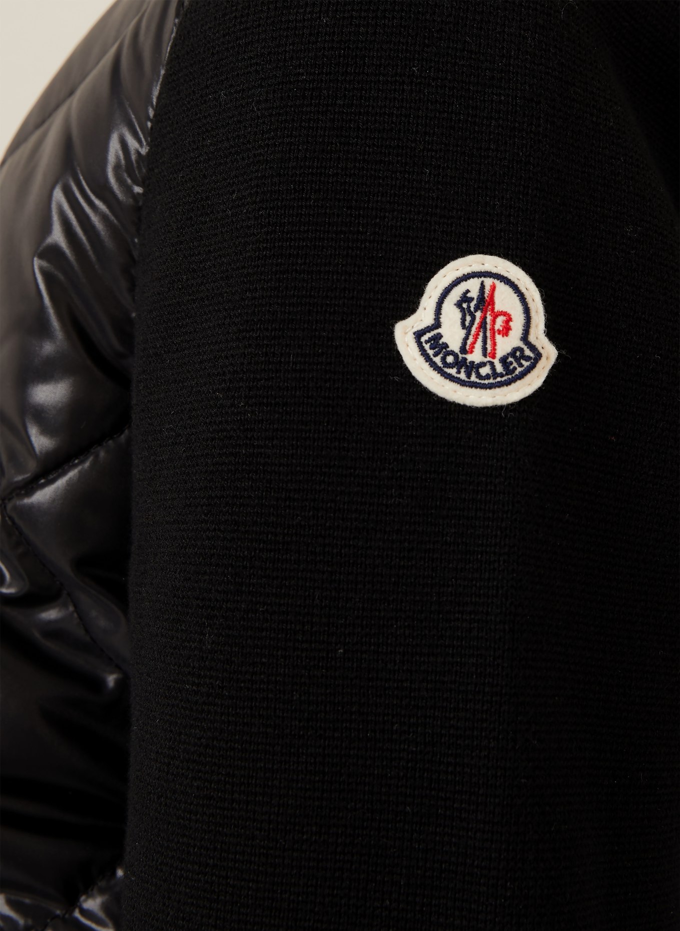 MONCLER Lightweight-Daunenjacke im Materialmix: SCHWARZ