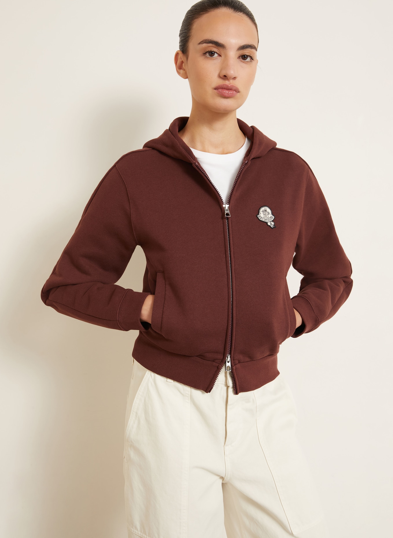 MONCLER Sweatvest: MARRON FONCÉ