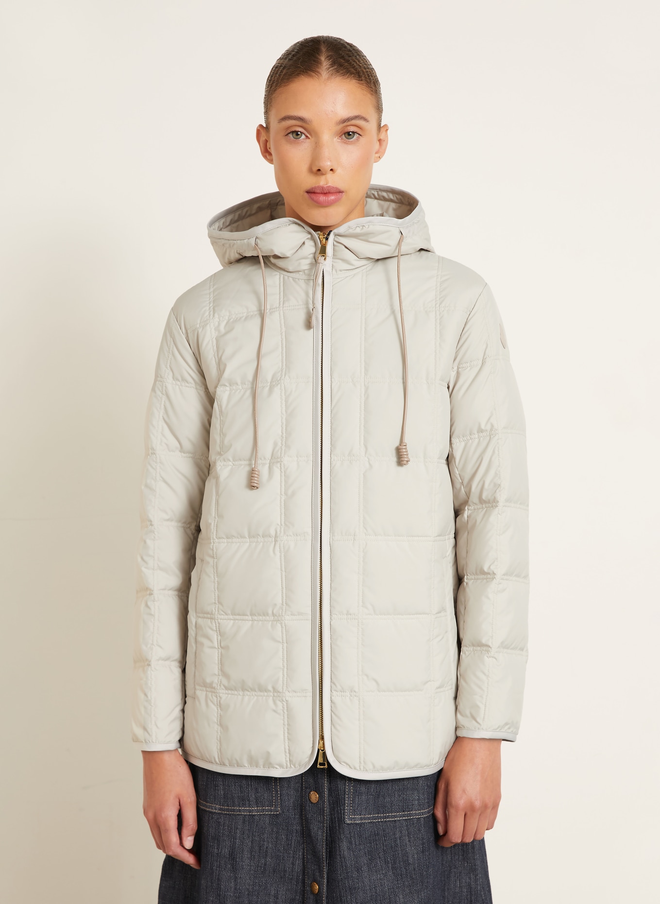 MONCLER Lehká péřová bunda CYGNET: BÉŽOVÁ