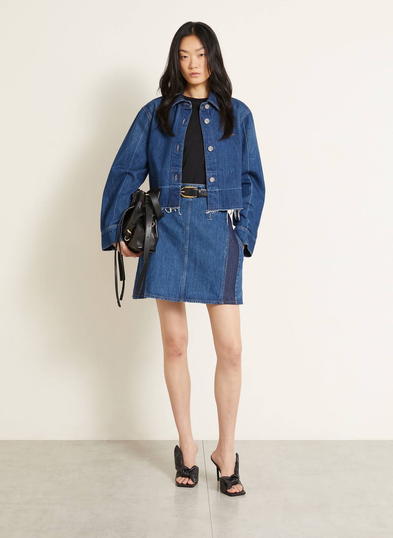 GIVENCHY Jeansnederdel MINI COCOON: BLÅ