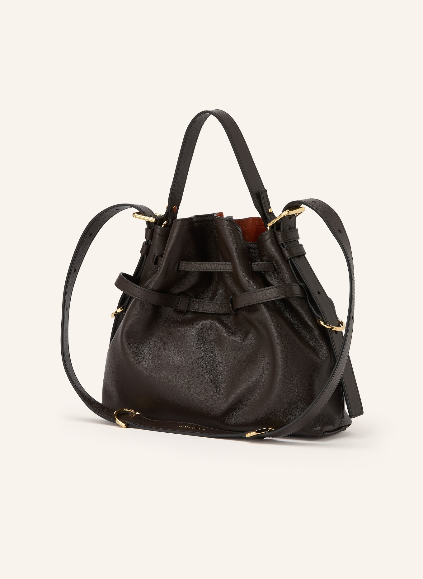 GIVENCHY Axelväska VOYOU SMALL: MÖRKBRUN / GULD