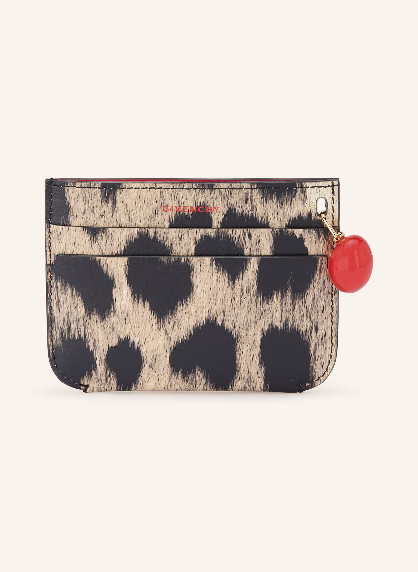 GIVENCHY Kaarthouder LUCKY CHARMS: LICHTBRUIN / ROOD / ZWART
