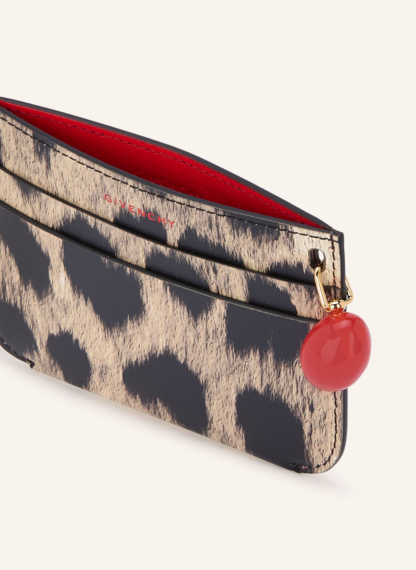 GIVENCHY Kaarthouder LUCKY CHARMS: LICHTBRUIN / ROOD / ZWART