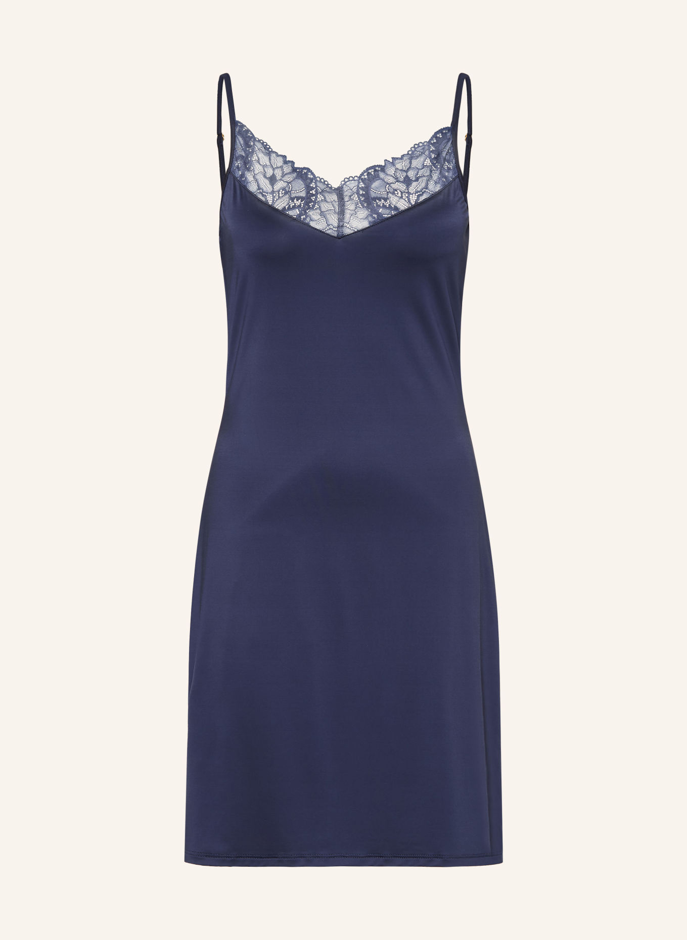 HANRO Nuisette AZELIA en satin: BLEU FONCÉ