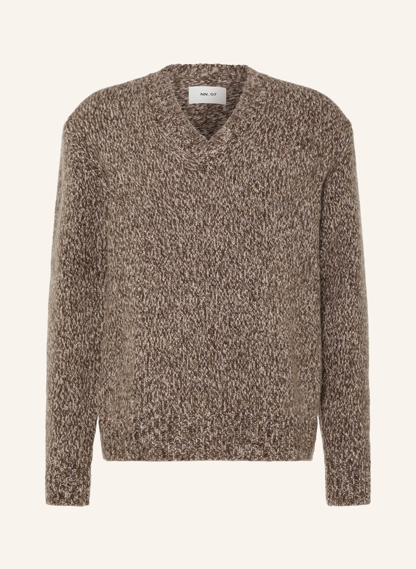 NN.07 Pullover FLINT: DUNKELBRAUN / CREME