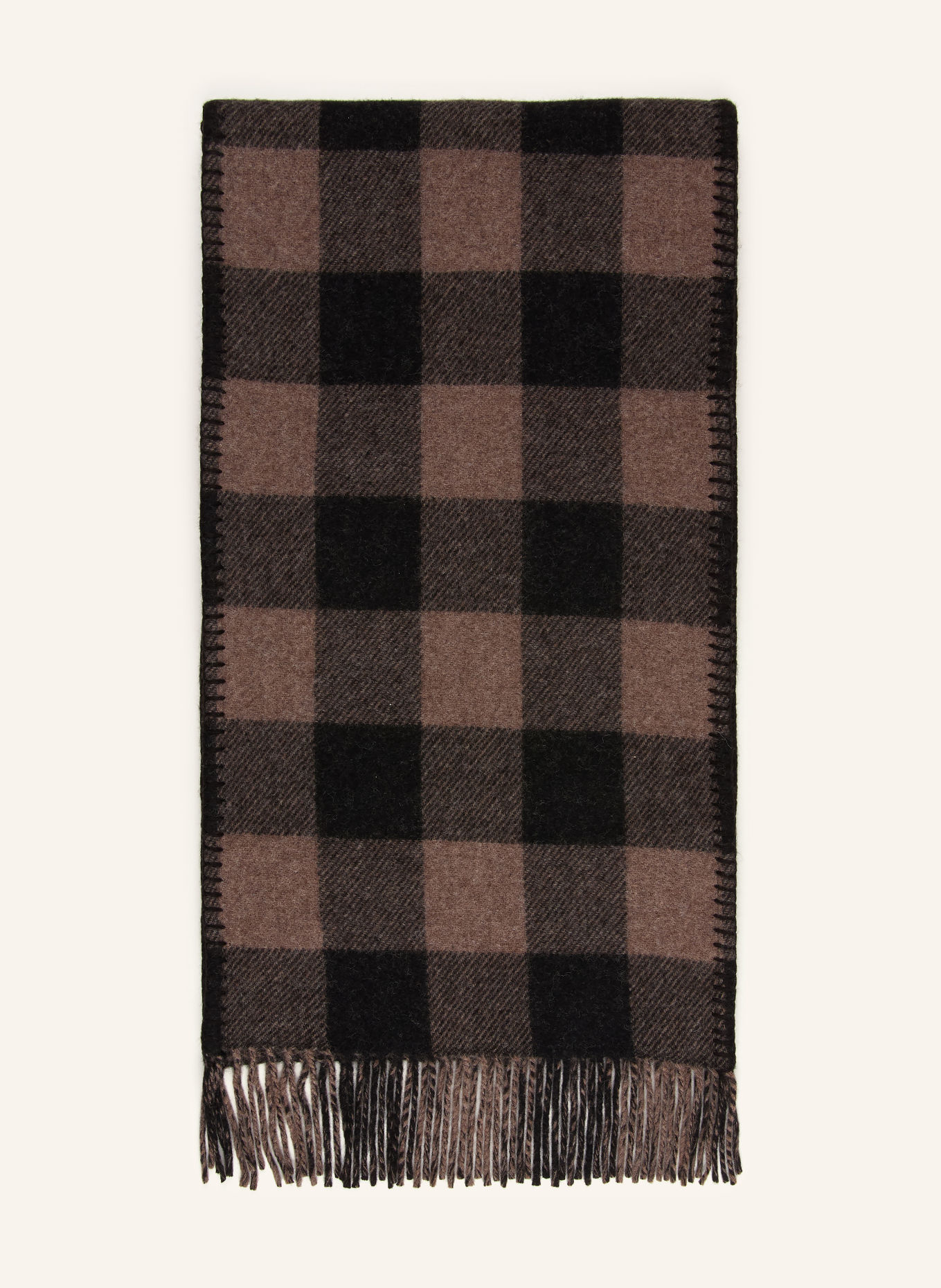NN.07 Sjaal: TAUPE / MARRON FONCÉ / ZWART