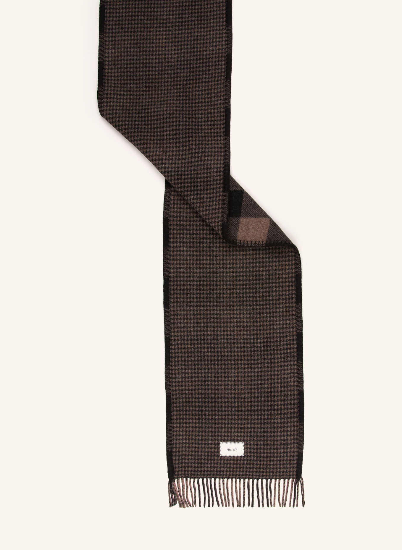 NN.07 Sjaal: TAUPE / MARRON FONCÉ / ZWART