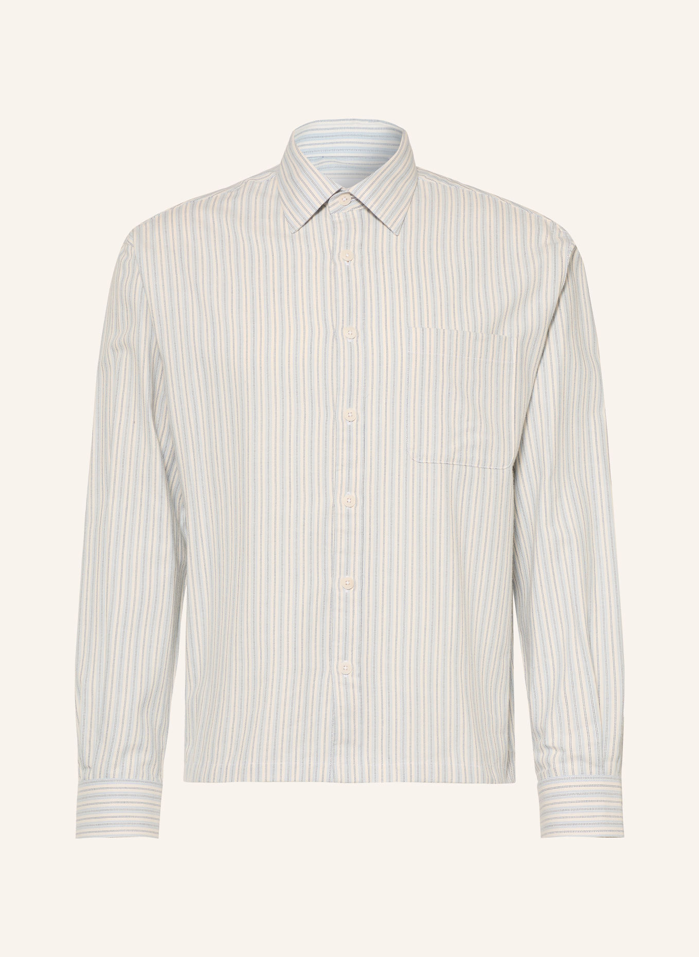 NN.07 Hemd DEON Comfort Fit: BLAUGRAU / ECRU / DUNKELBLAU