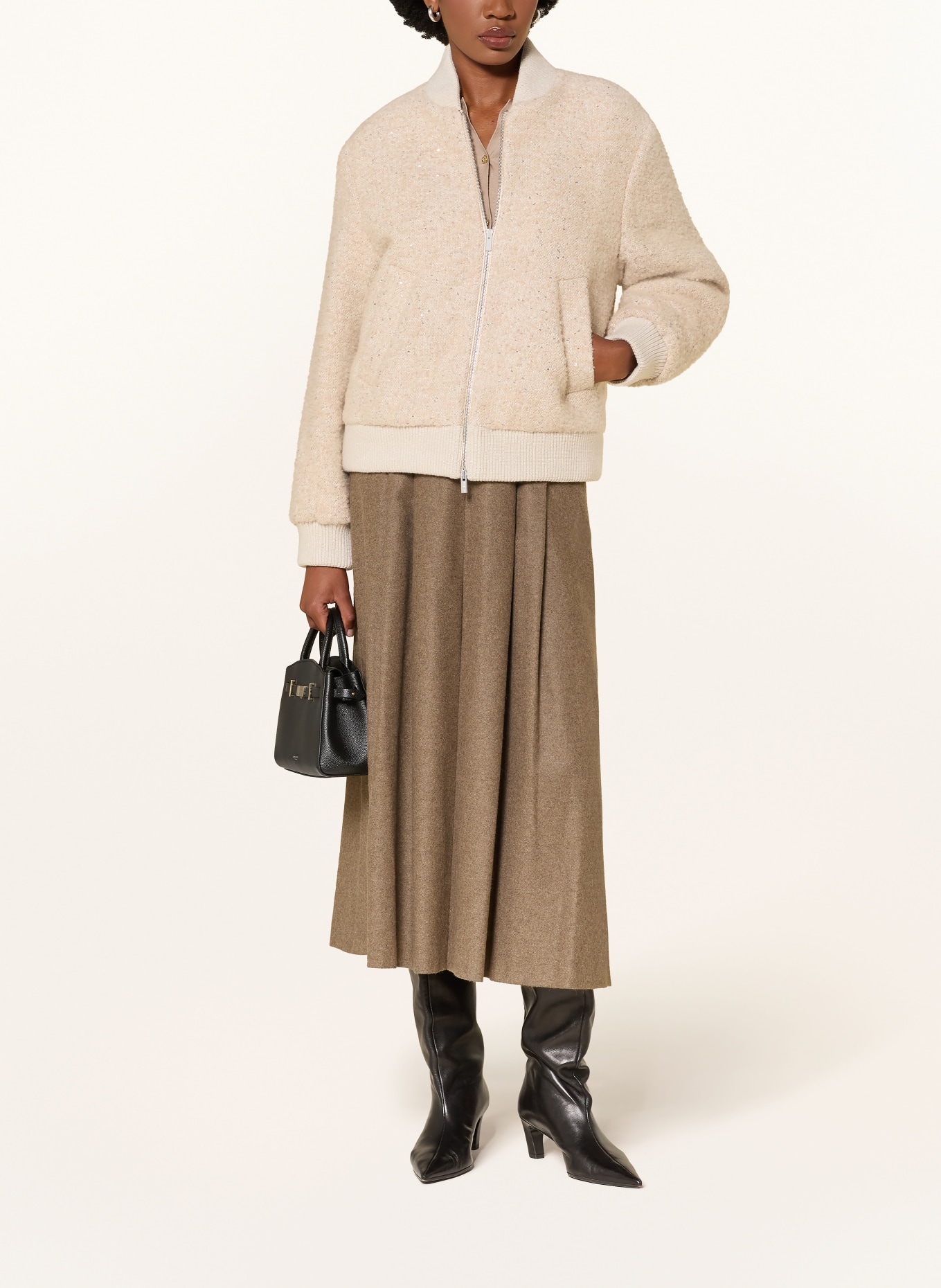 ANTONELLI firenze PESCO Skirt: LIGHT BROWN