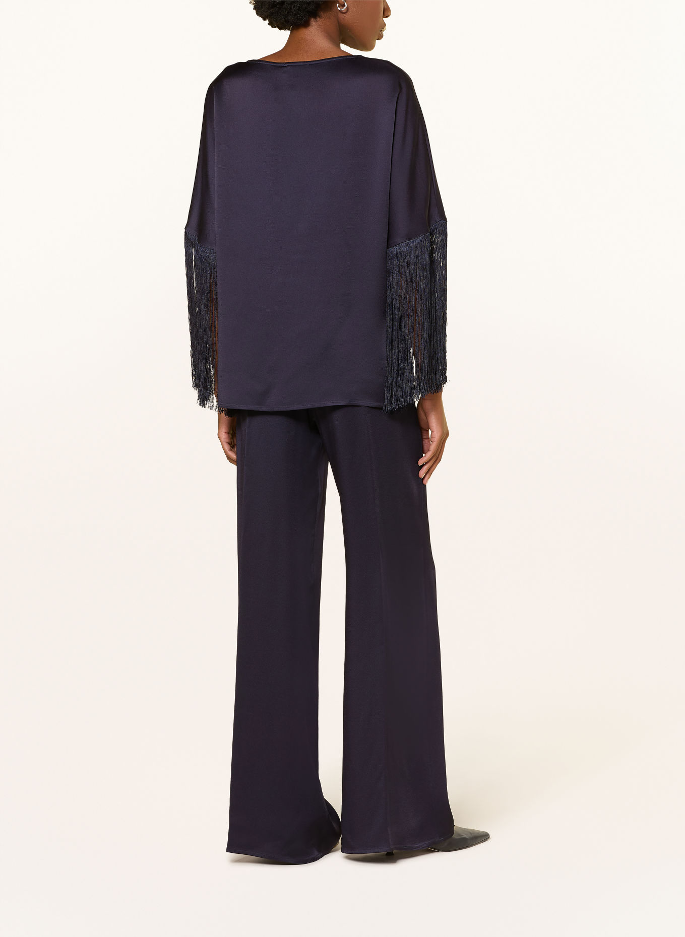 ANTONELLI firenze Marlenehose aus Satin: DUNKELLILA
