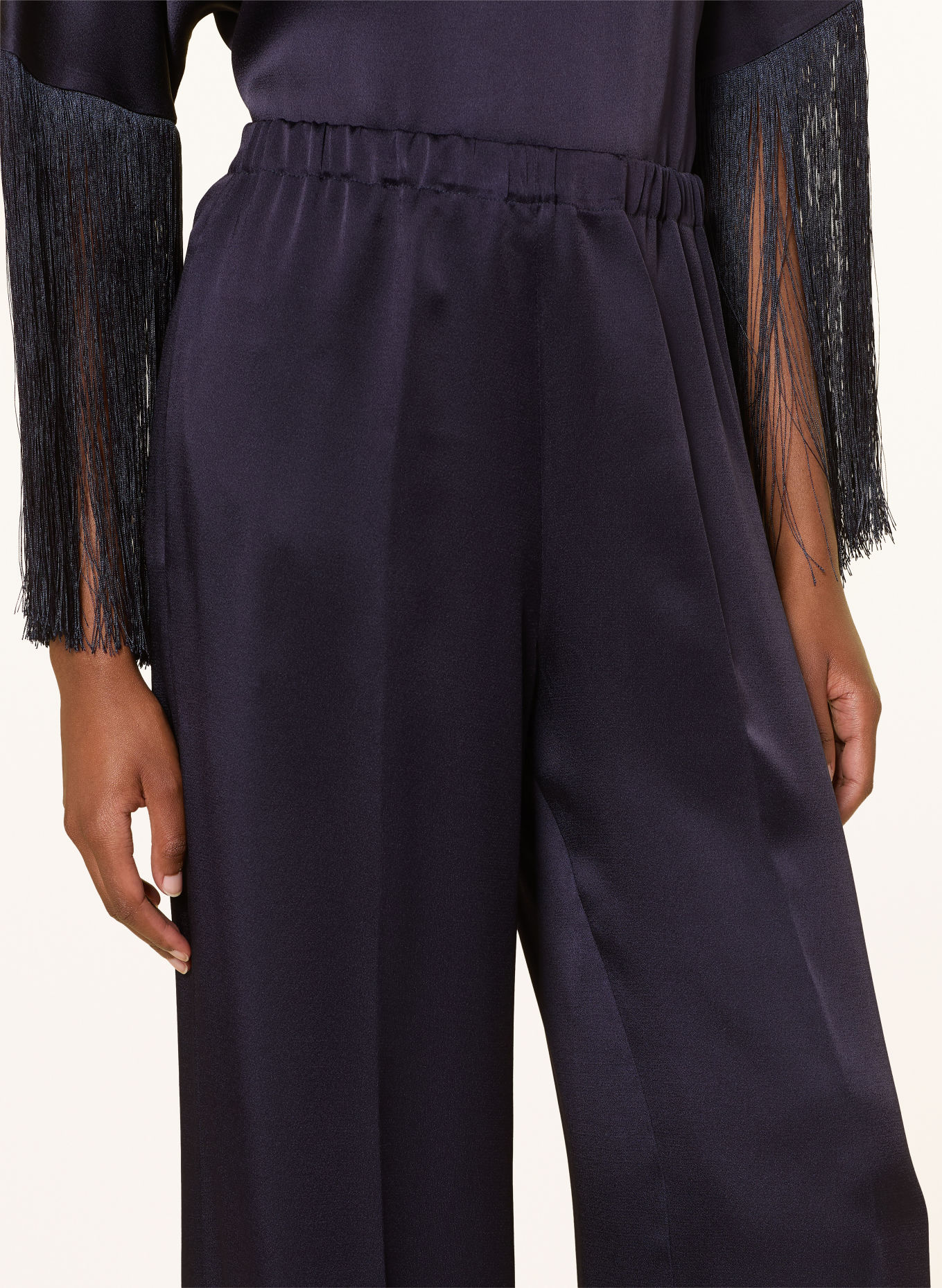 ANTONELLI firenze Marlenehose aus Satin: DUNKELLILA