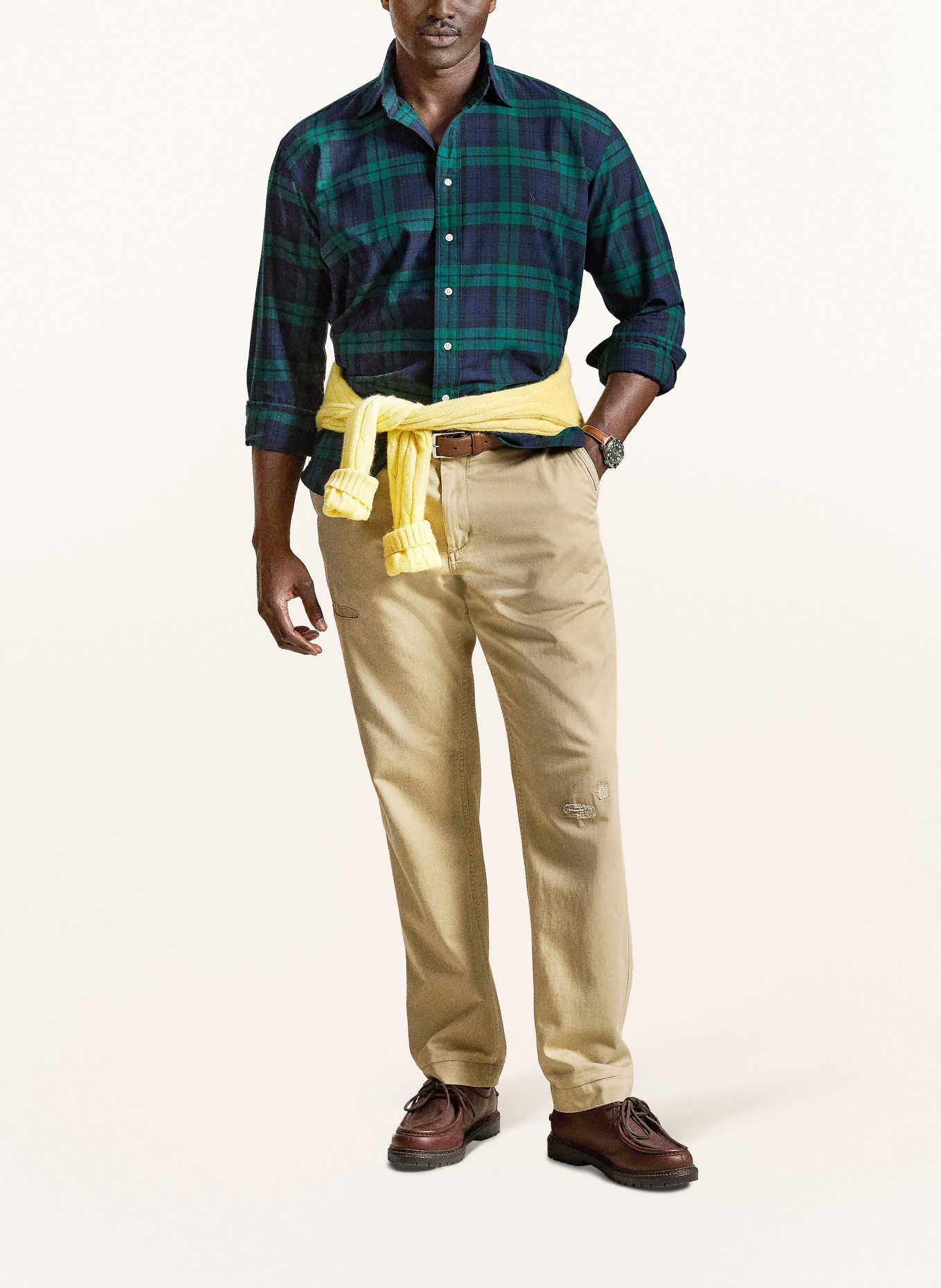 POLO RALPH LAUREN Big & Tall Comfort Fit Shirt: DARK BLUE / GREEN