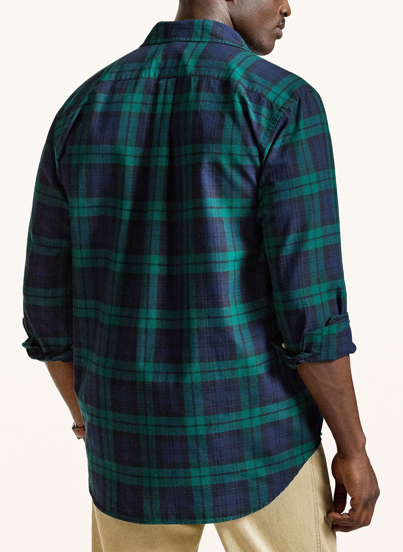 POLO RALPH LAUREN Big & Tall Comfort Fit Shirt: DARK BLUE / GREEN
