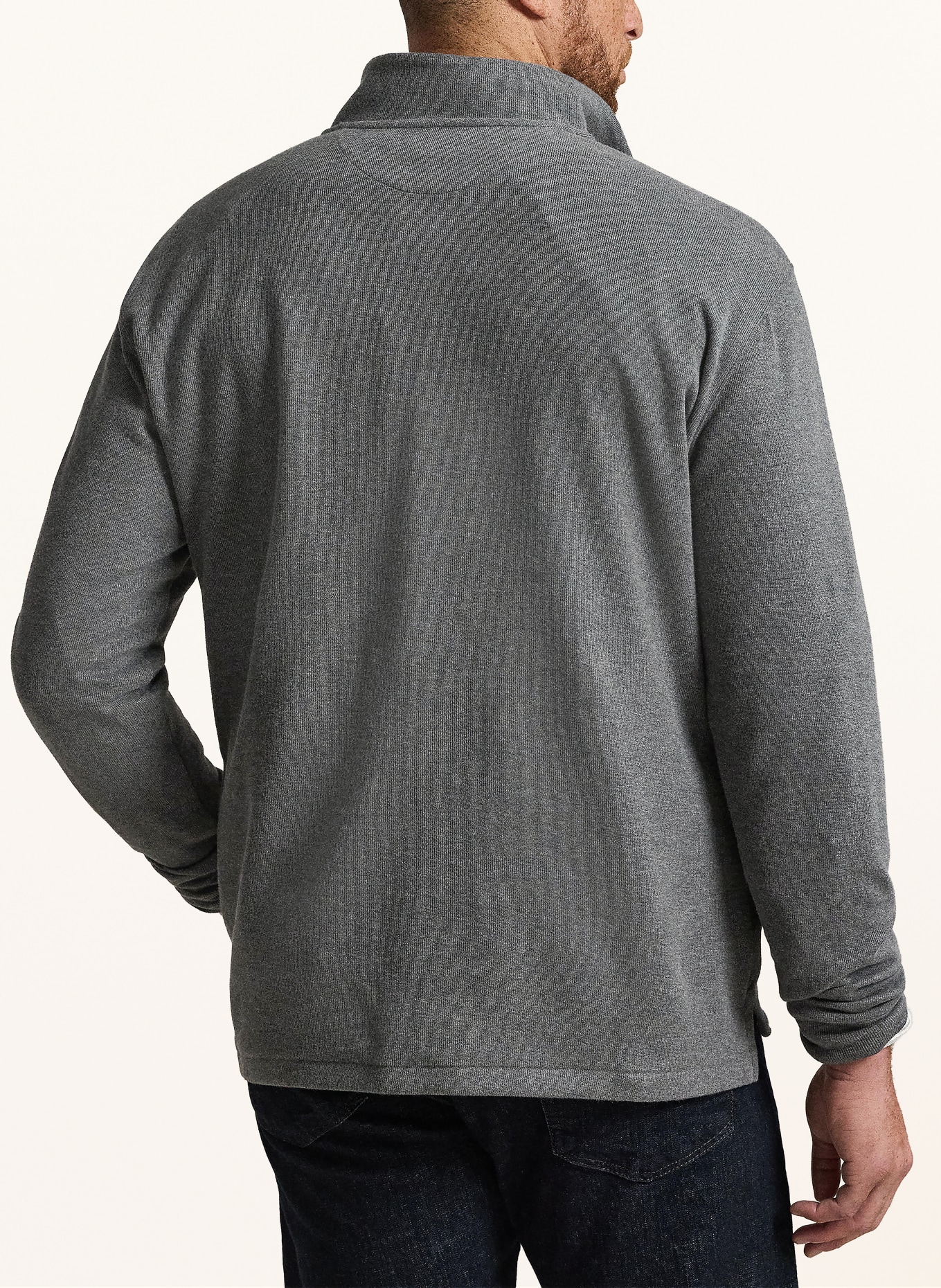 POLO RALPH LAUREN Big & Tall Half-zip sweater: GRAY
