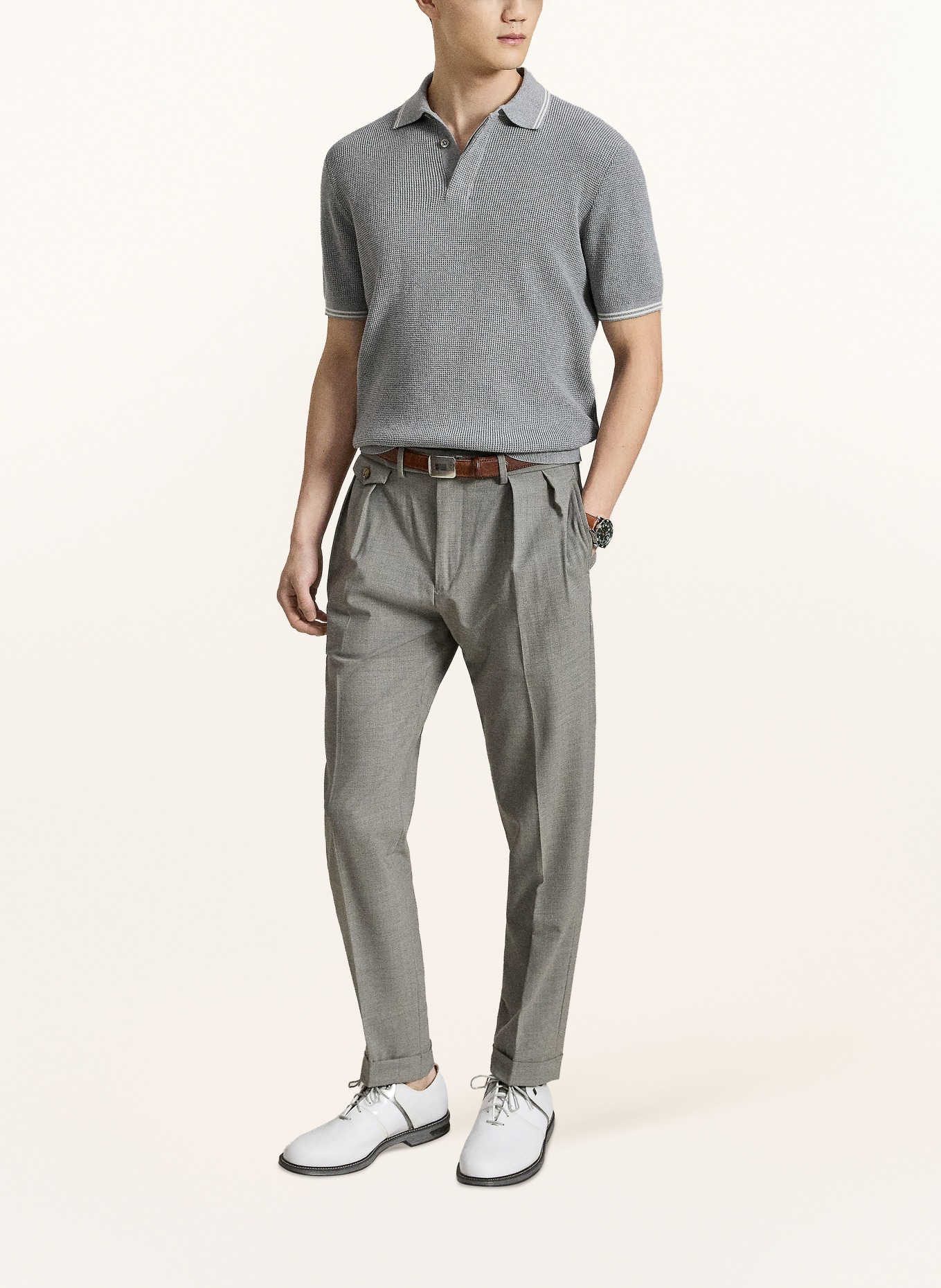 RLX RALPH LAUREN Knit polo shirt: GRAY