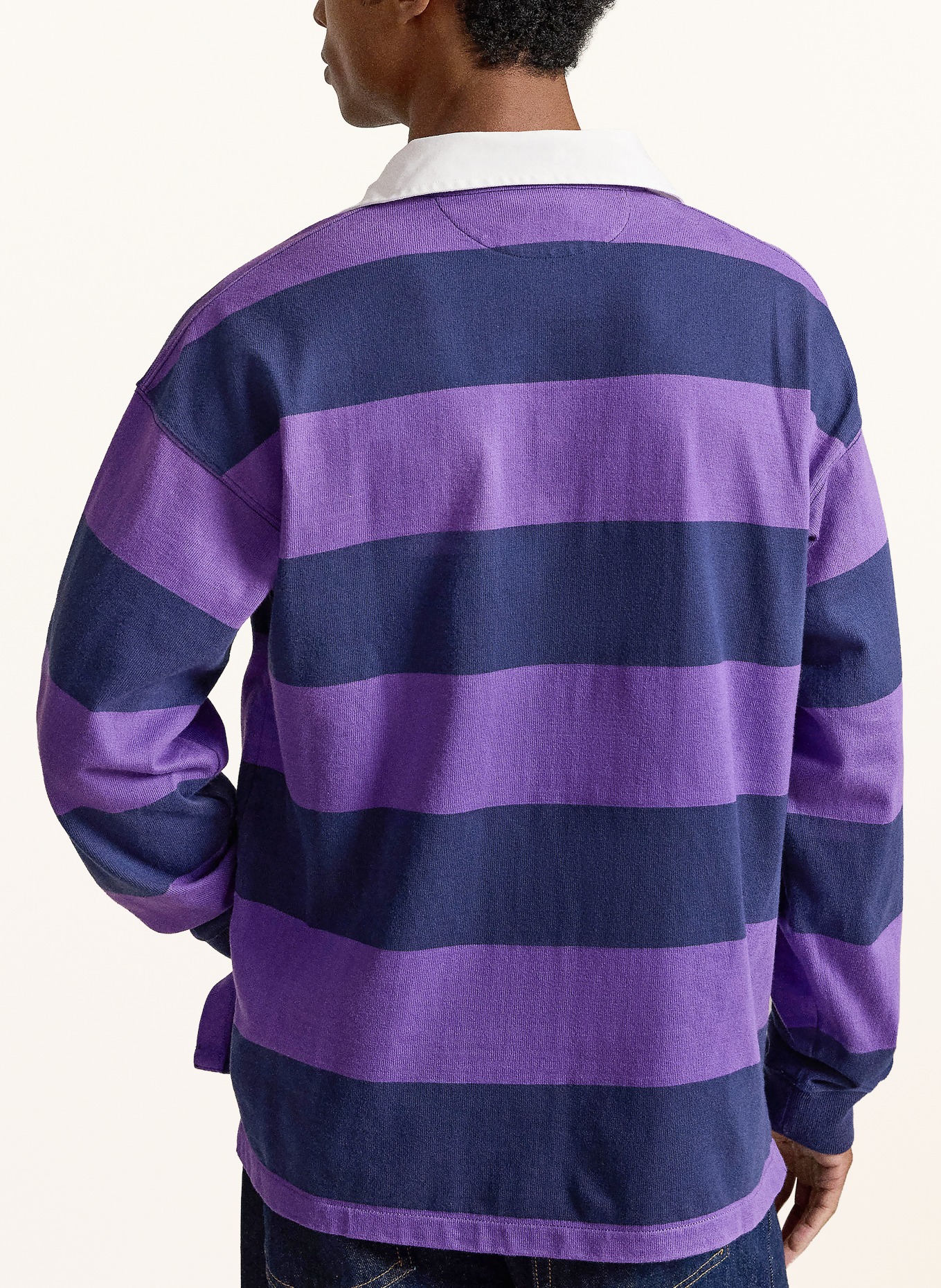 POLO RALPH LAUREN Rugbyshirt: DONKERBLAUW / PAARS / WIT