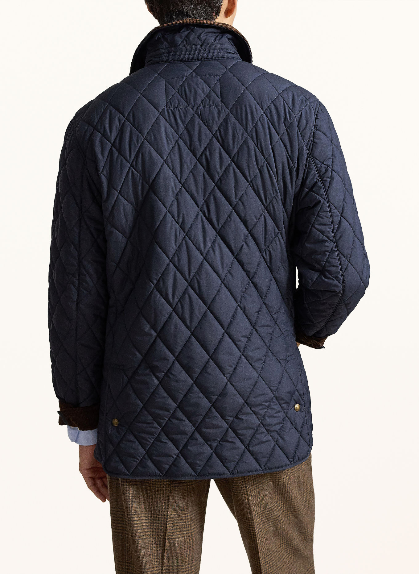 POLO RALPH LAUREN Veste matelassée: BLEU FONCÉ / MARRON FONCÉ