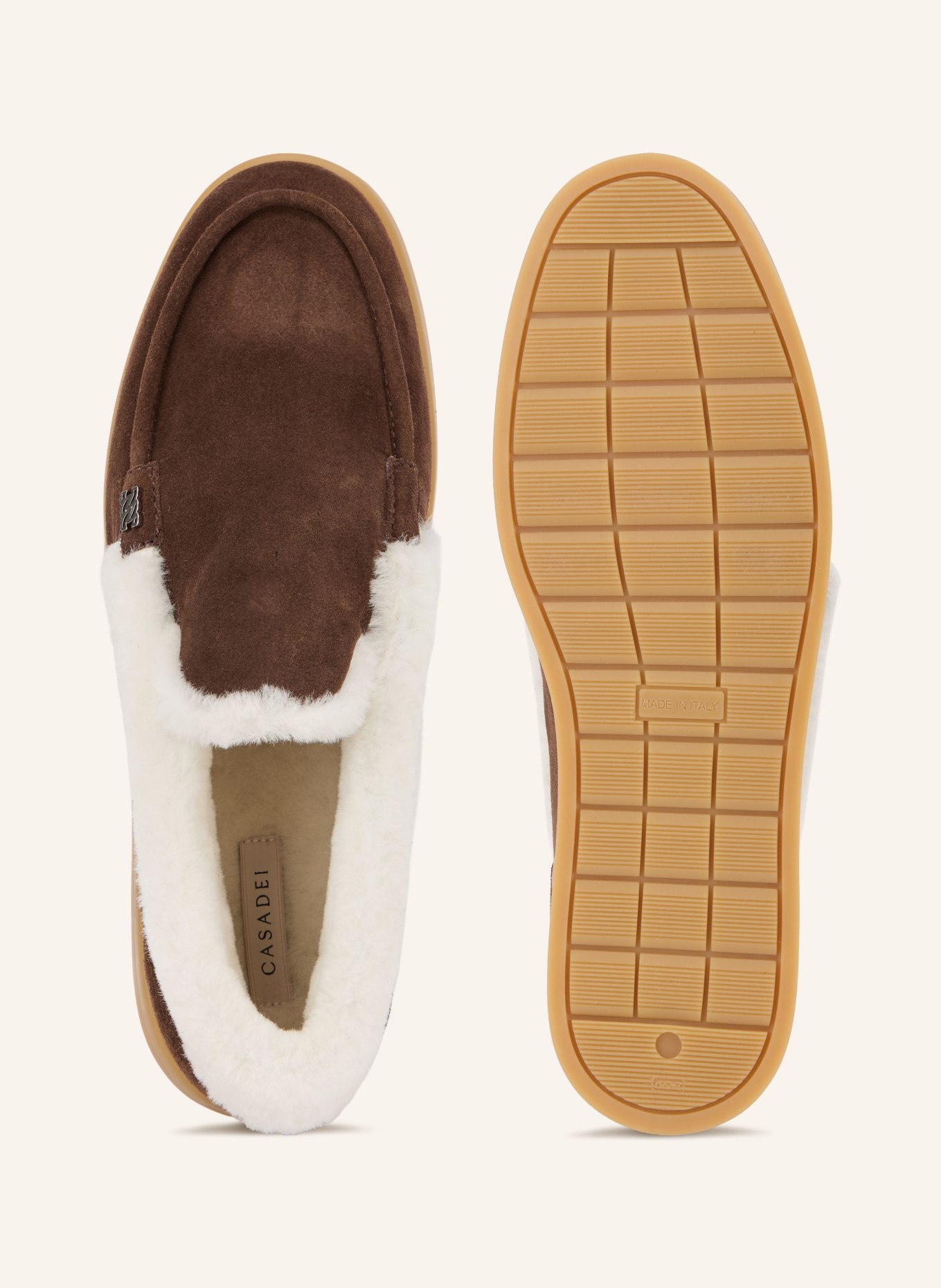 CASADEI Loafer: DUNKELBRAUN / WEISS