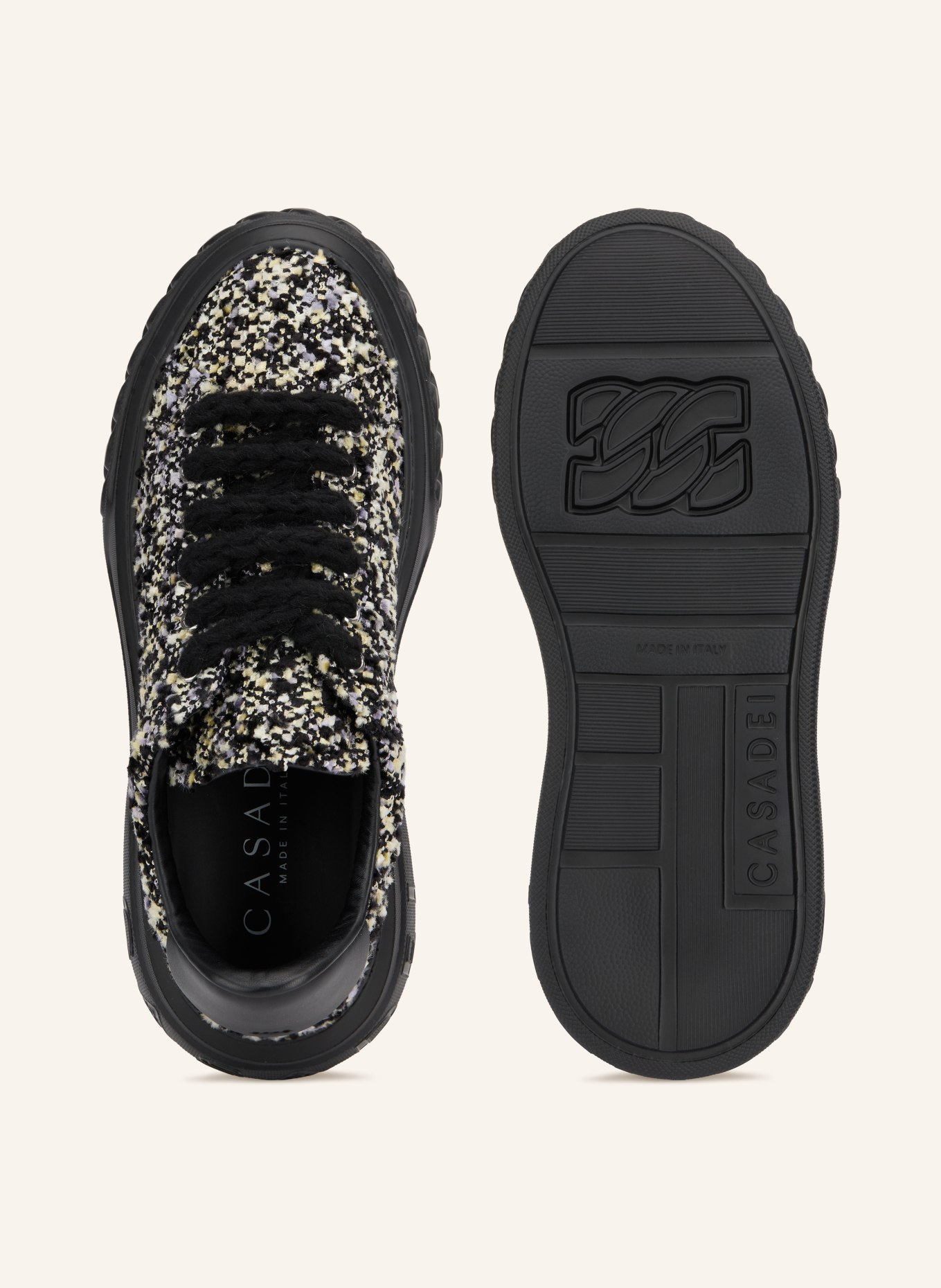 CASADEI Plateau-Sneaker SALENTO: SCHWARZ / HELLLILA / HELLGELB