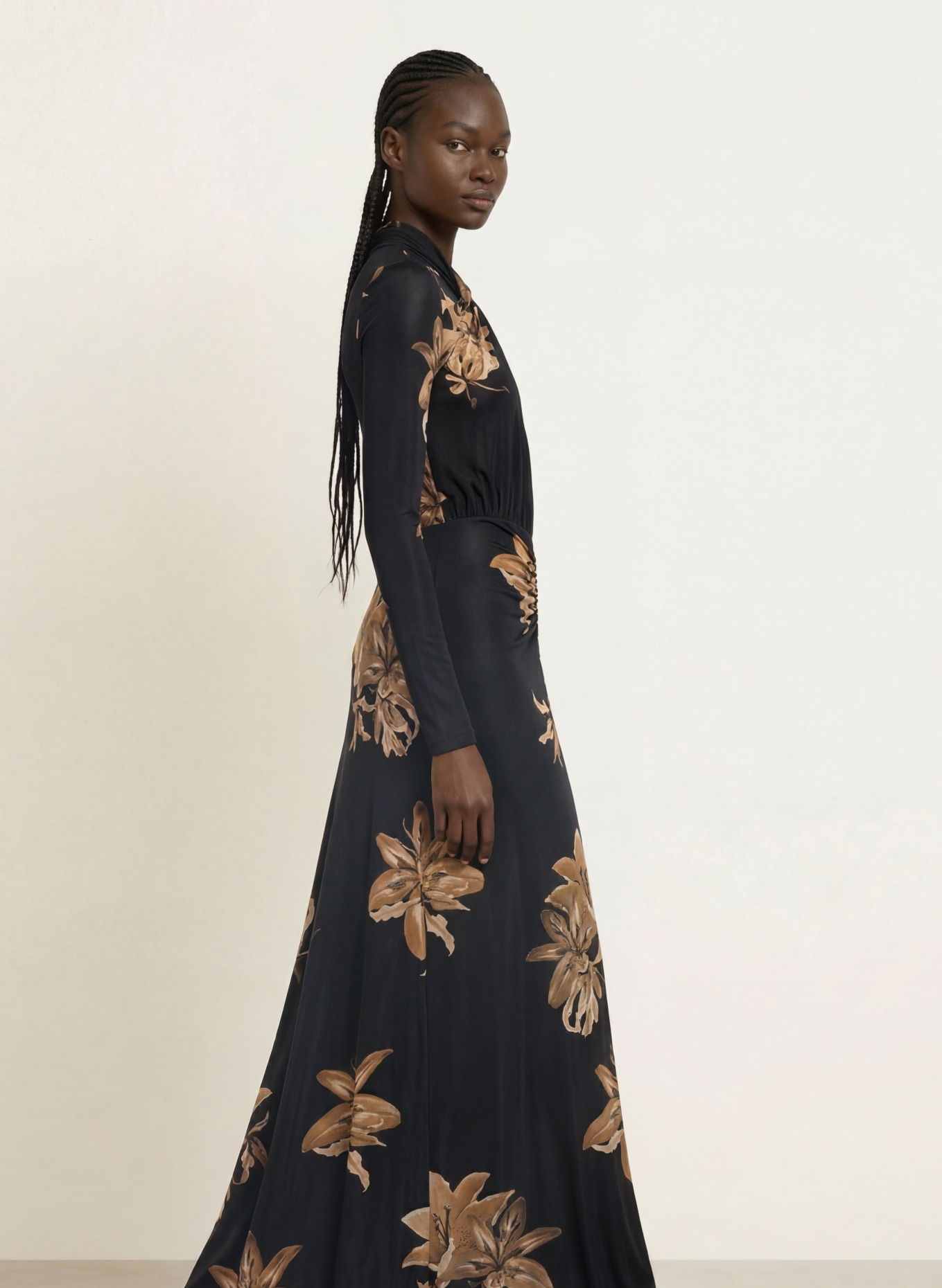 ALLSAINTS Jerseykleid MINA: SCHWARZ / BEIGE